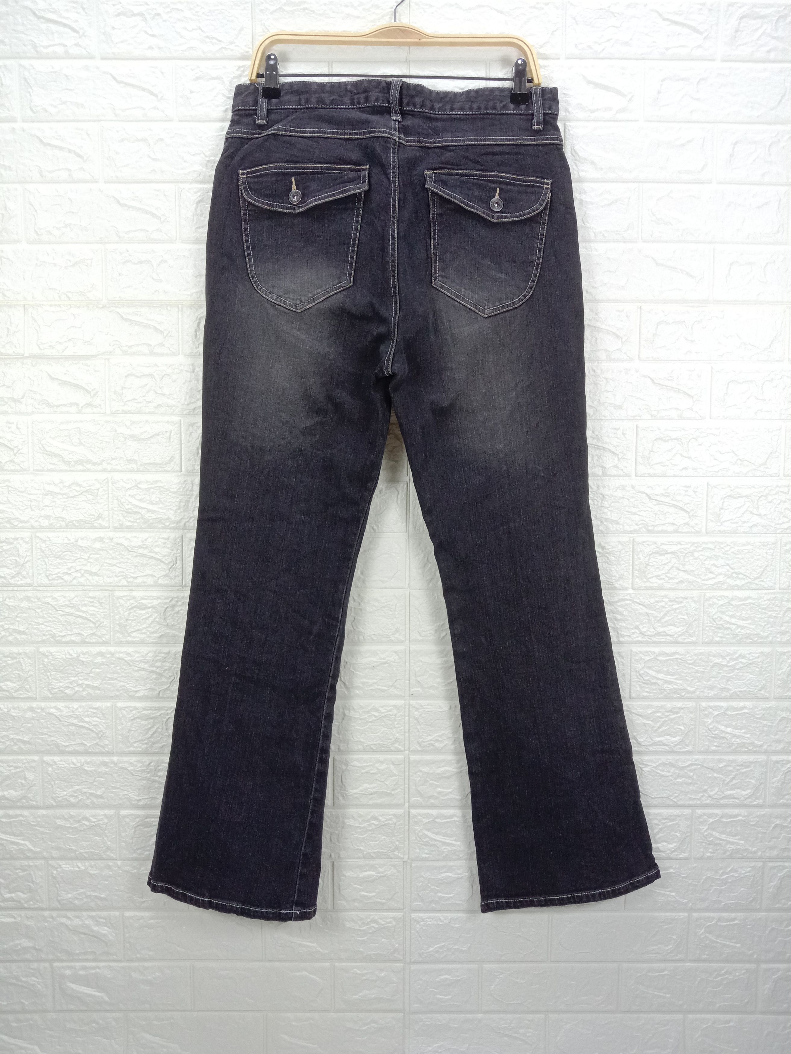 Vintage Flare Jeans Johnpionir Faded Black Bell Bottom Denim