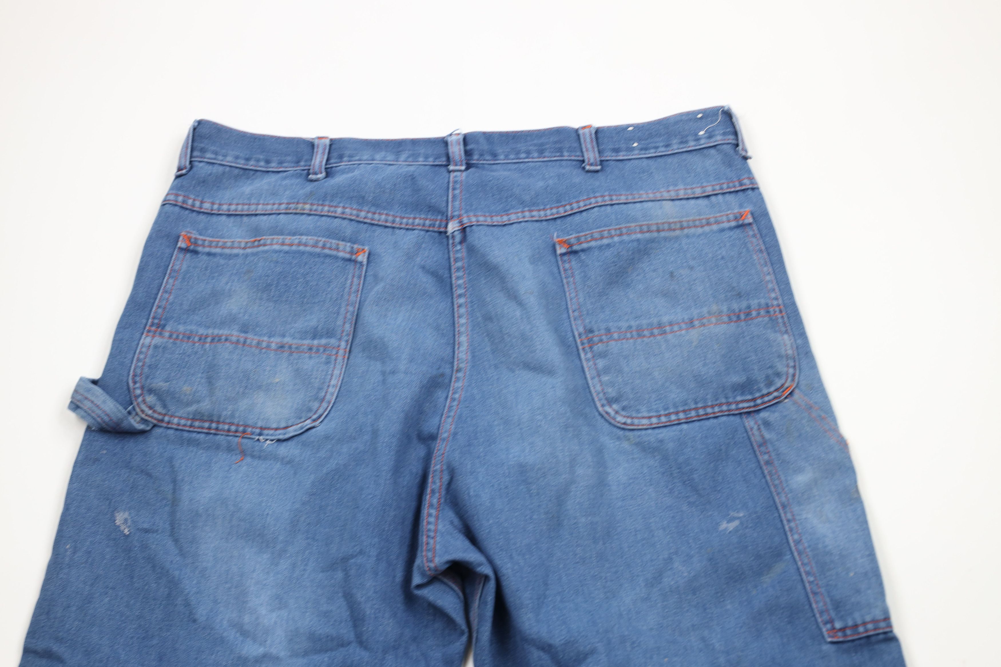Big Mac × Vintage Vintage 90s Big Mac Dungaree Wide Leg Denim Jeans Blue USA Size US 38 / EU 54 - 12 Thumbnail