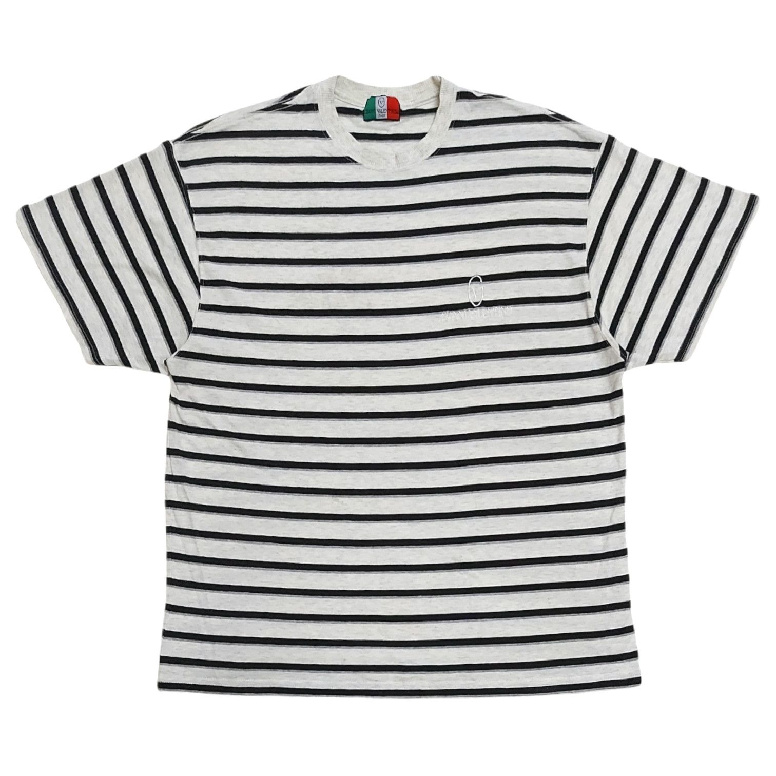 Gianni Valentino Vintage Gianni Valentino Stripe Embroidered Logo Tee Size US L / EU 52-54 / 3 - 1 Thumbnail