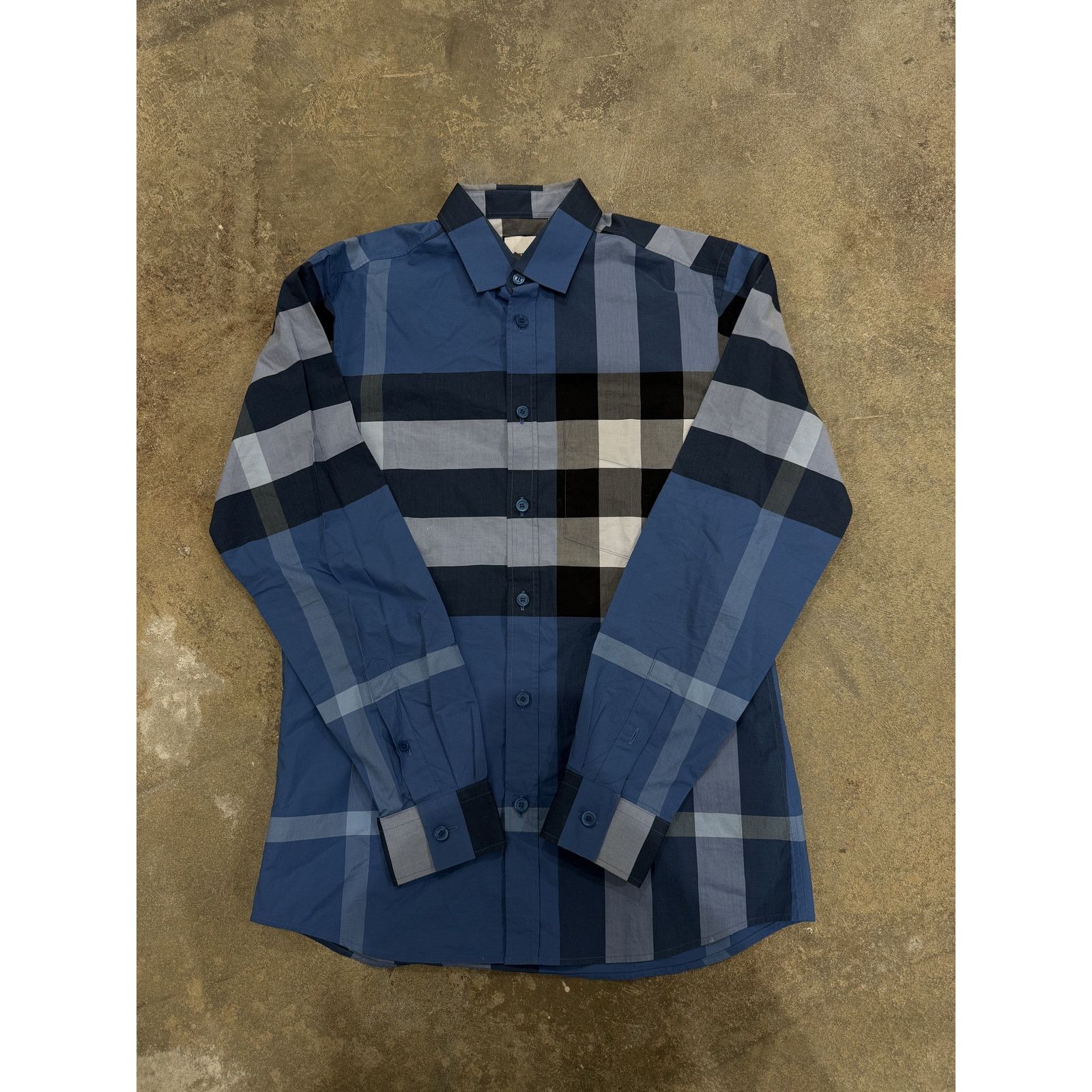 Burberry Button Up Navy Royal Blue Small Used Tops