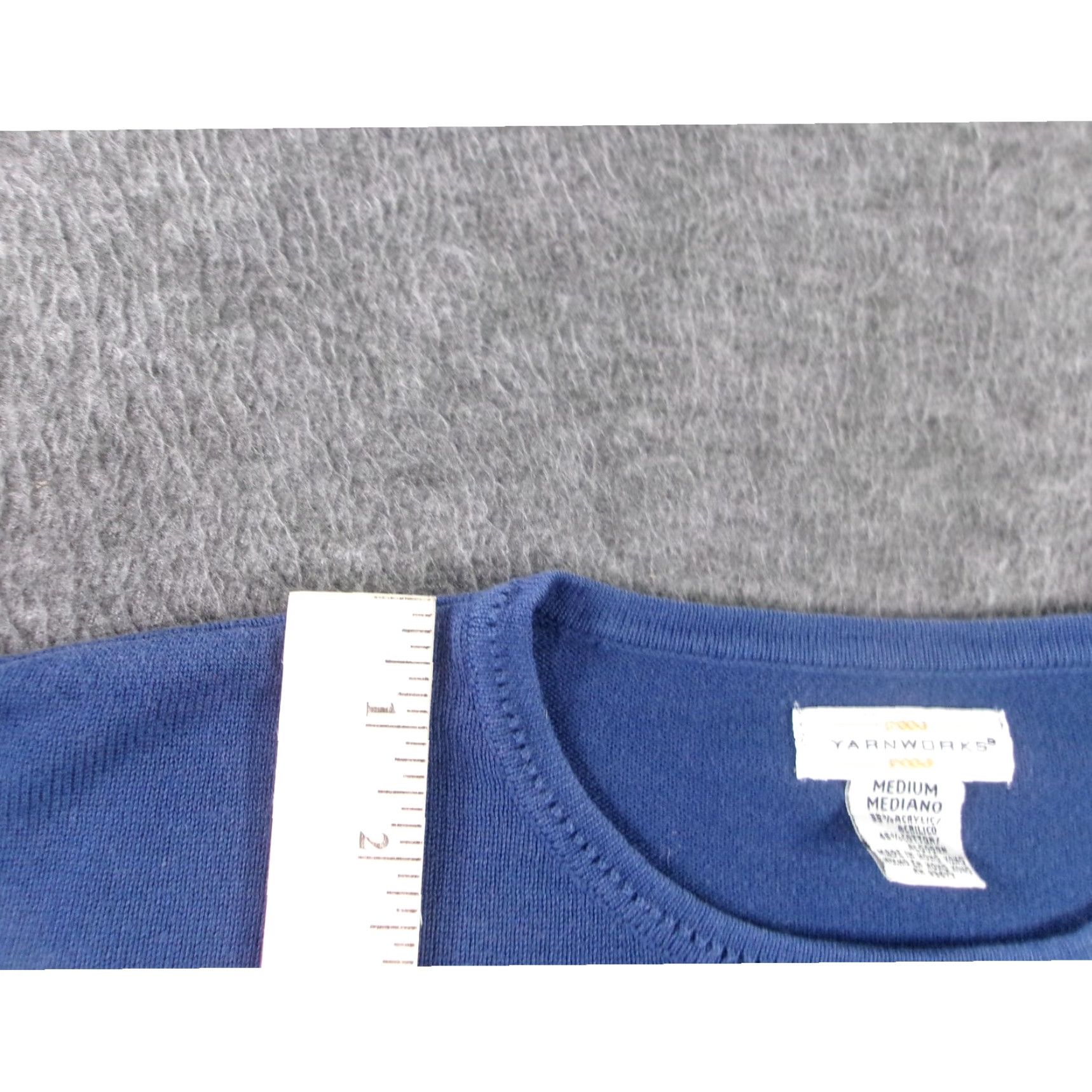 Vintage Vintage YarnWorks Women's Medium Sweater Crewneck Pullover Knit Blue Casual Winter Fall Size M / US 6-8 / IT 42-44 - 4 Thumbnail