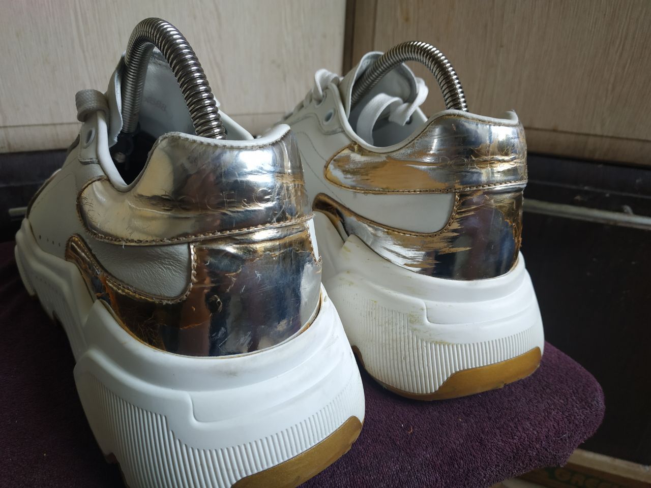 Dolce & Gabbana Dolce & Gabbana Daymaster Womens White Gold Sneakers 7 IT Size US 10 / IT 40 - 11 Thumbnail