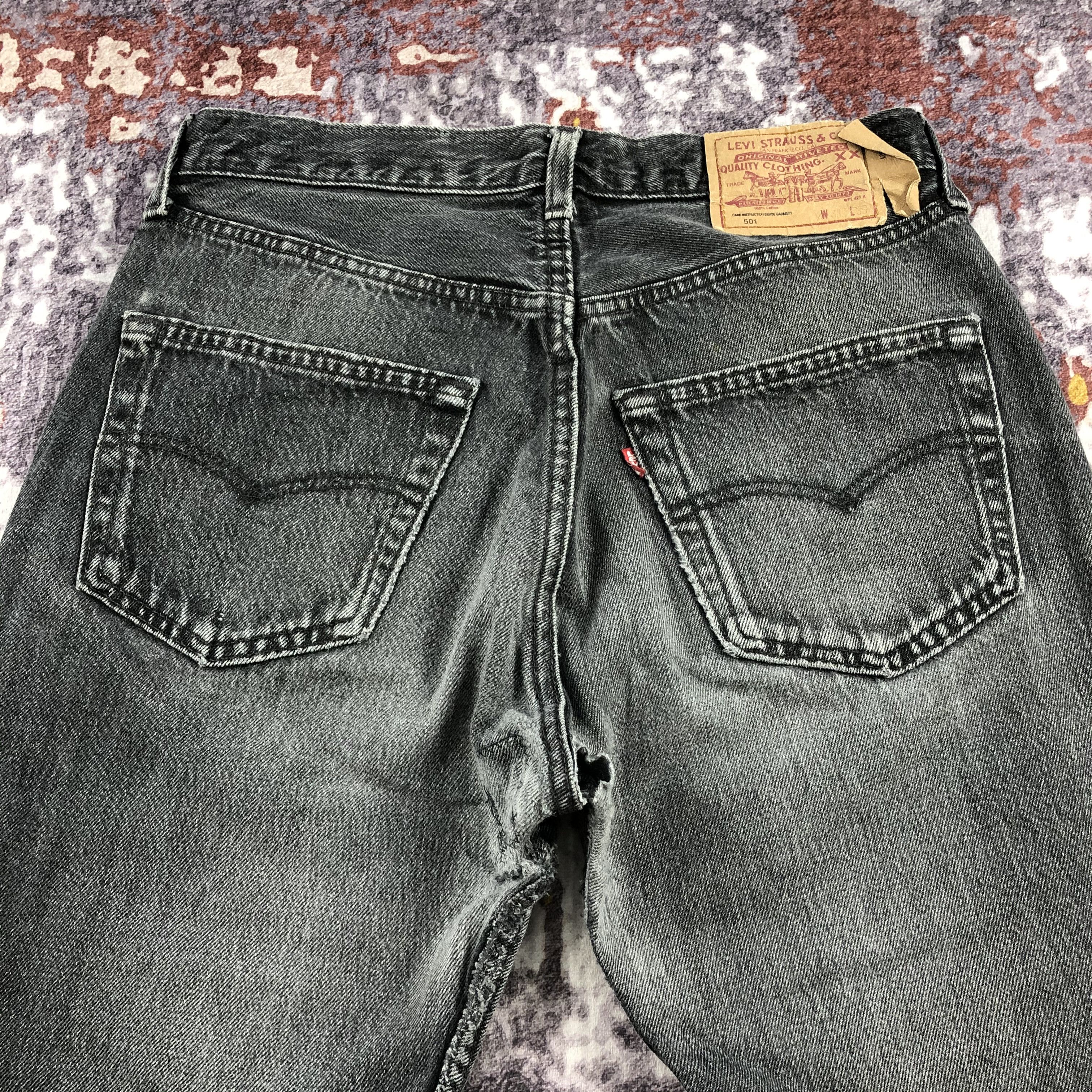 Levi's Vintage 90s Levis 501 Faded Black Jeans-JM2395 Size US 30 / EU 46 - 5 Thumbnail