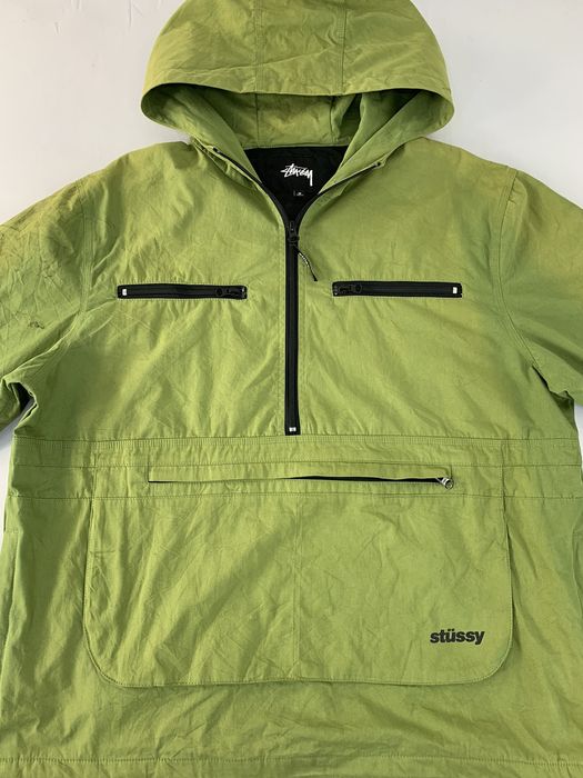 Vintage Hype Stussy Anorak Big Pocket Half Zipper Hooded Jacket | Grailed