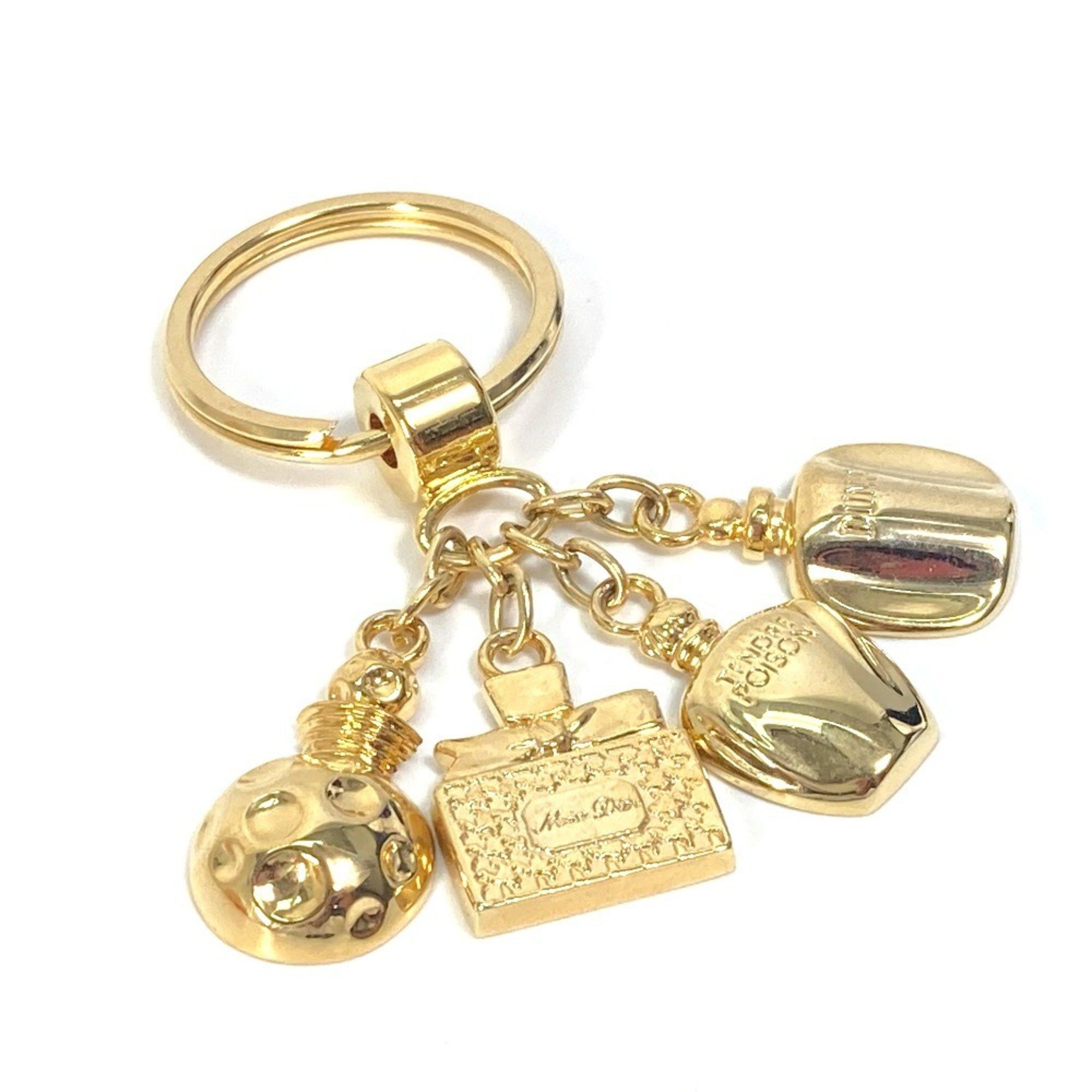 Christian Dior Perfume Bag Charm Key Ring Keychain GP Women's Gold