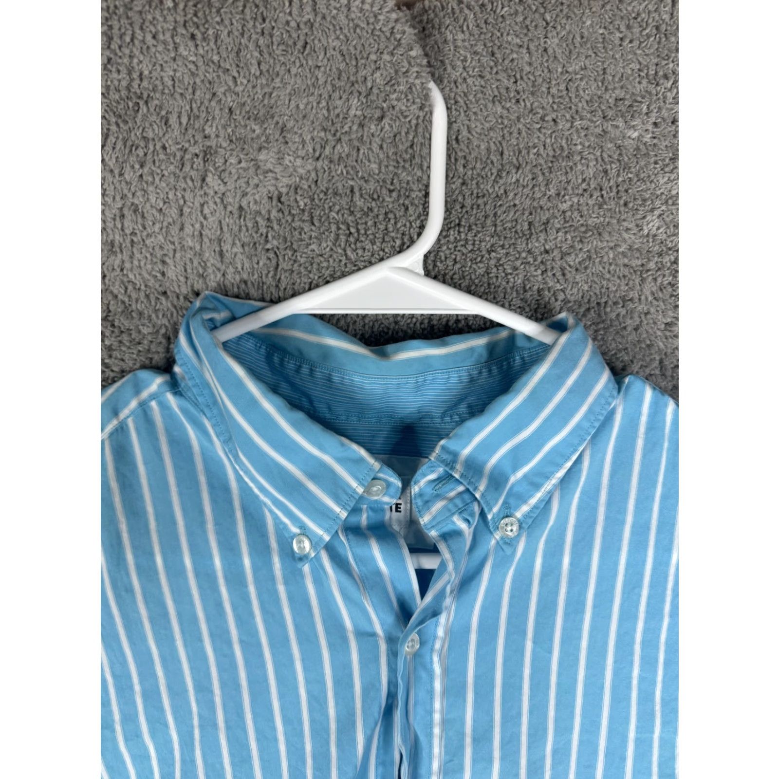 Lacoste Lacoste Shirt Mens Large Blue White Striped Button-Down Long Sleeve Logo Casual Size US XXL / EU 58 / 5 - 6 Thumbnail