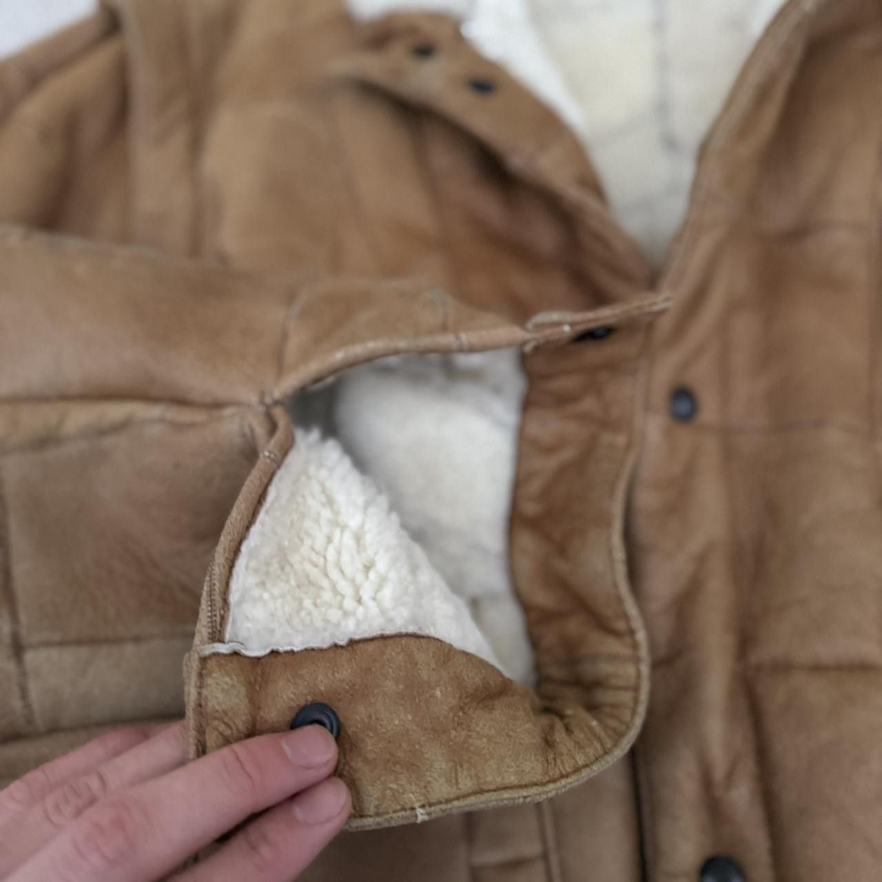 Vintage Vintage Real Leather Jacket Retro 90s Brown Sherpa Size US L / EU 52-54 / 3 - 4 Thumbnail