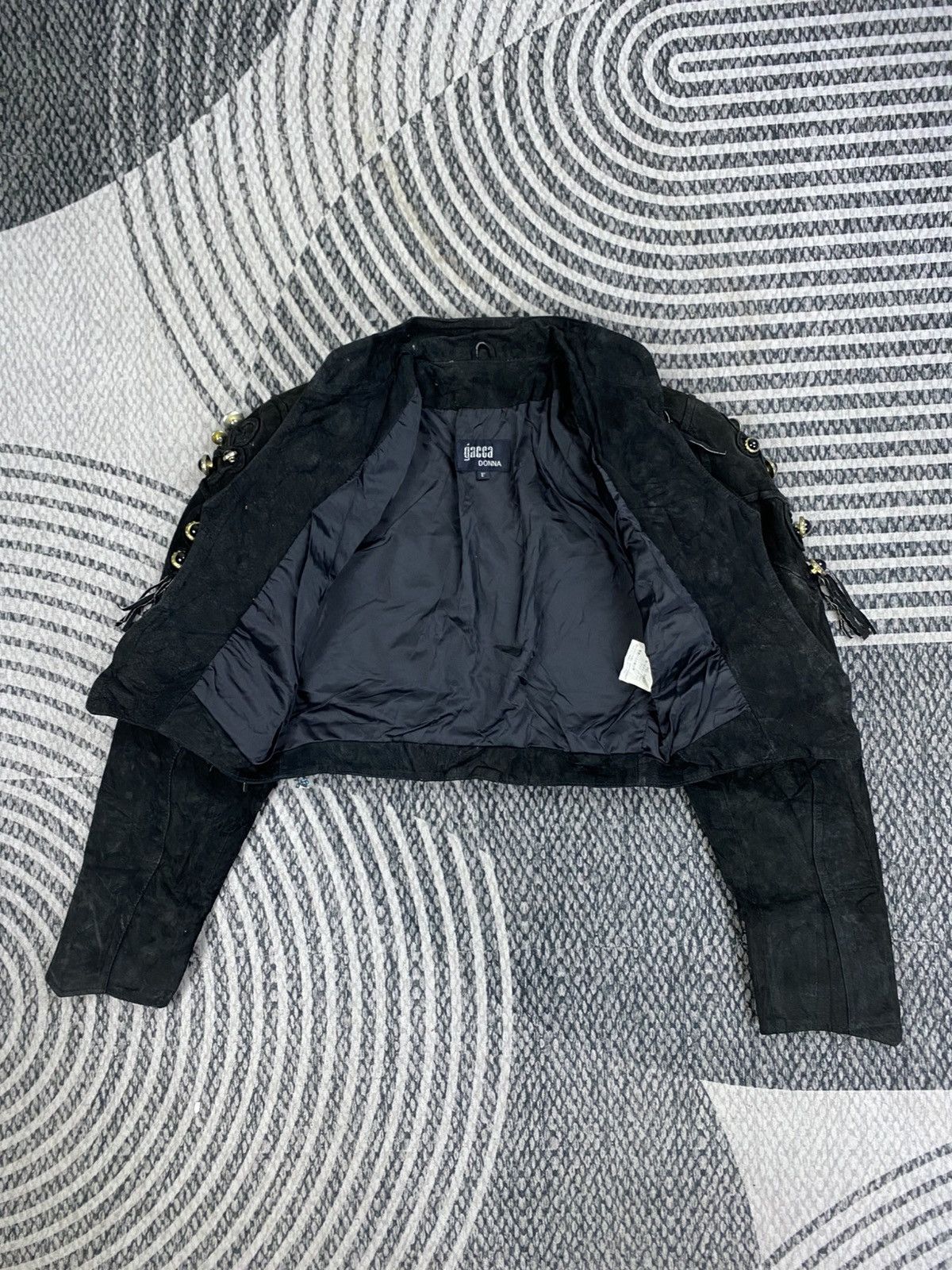Seditionaries Vintage Gacca Donna Cropped Punk Style LeatherJacket Size M / US 6-8 / IT 42-44 - 5 Thumbnail
