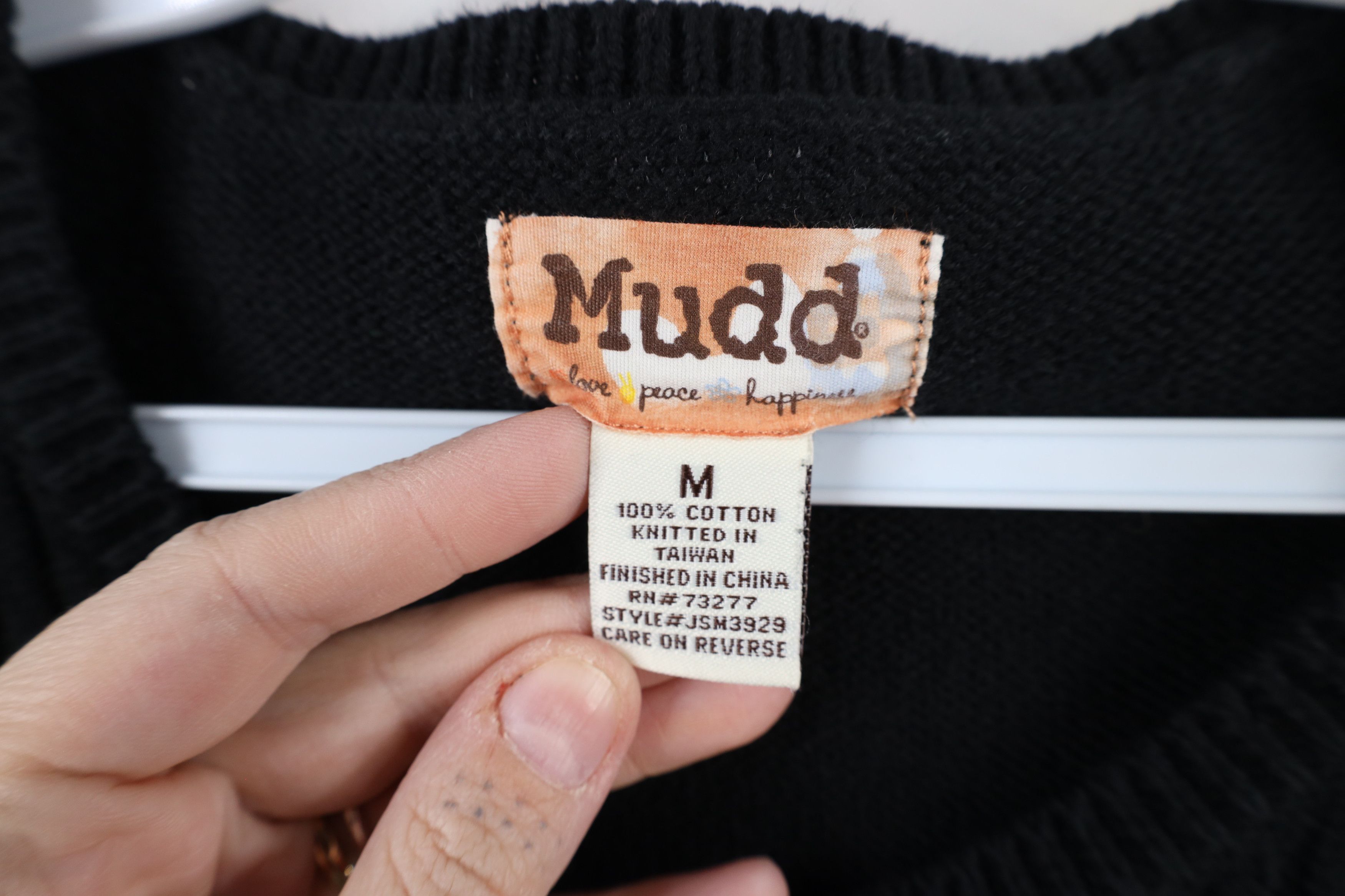 Vintage Vintage Y2K Babydoll Mudd Cable Knit Cardigan Sweater Black Size M / US 6-8 / IT 42-44 - 6 Thumbnail