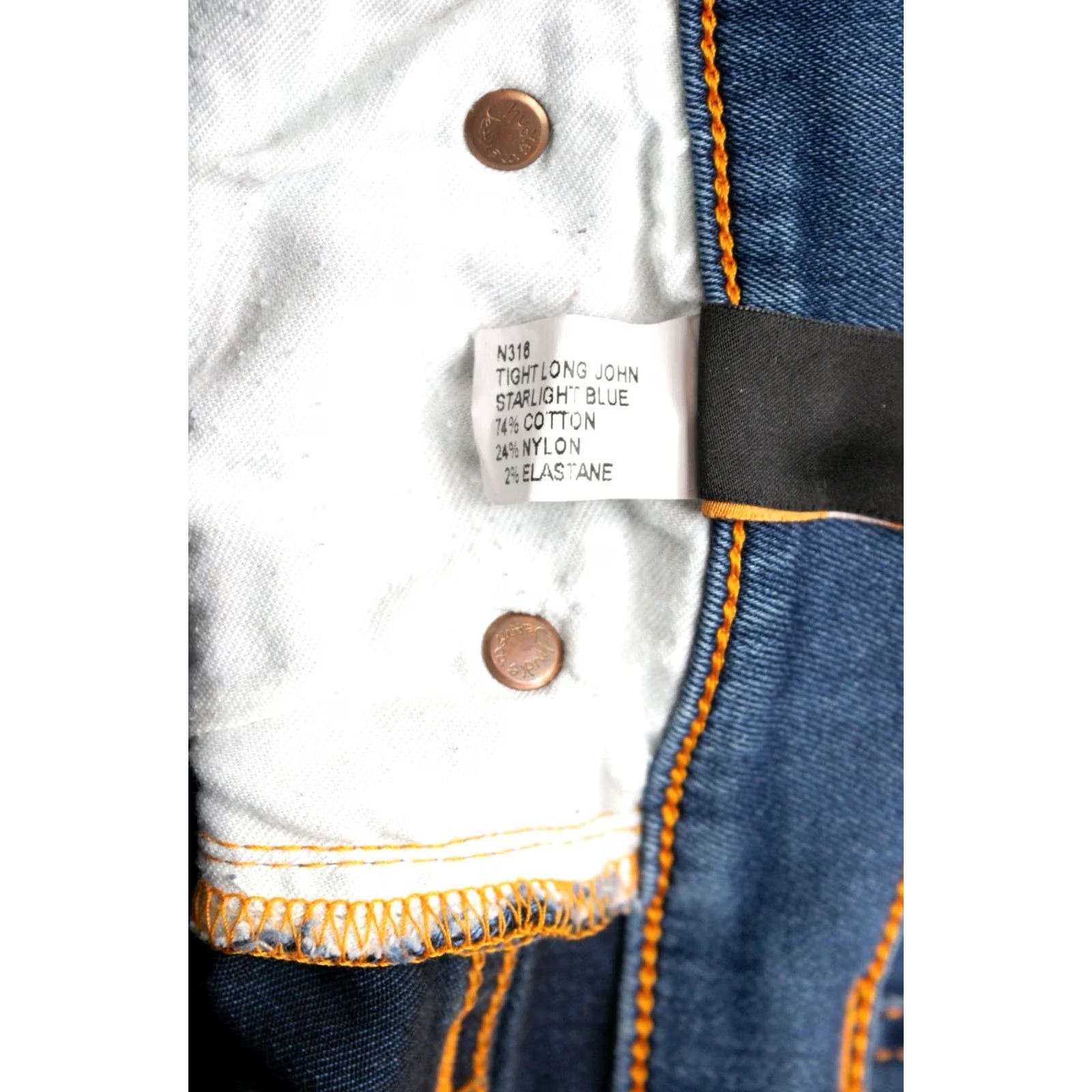 Vintage NUDIE Tight Long John Starlight Blue Jeans Slim W28/L32 Men Size US 28 / EU 44 - 7 Thumbnail