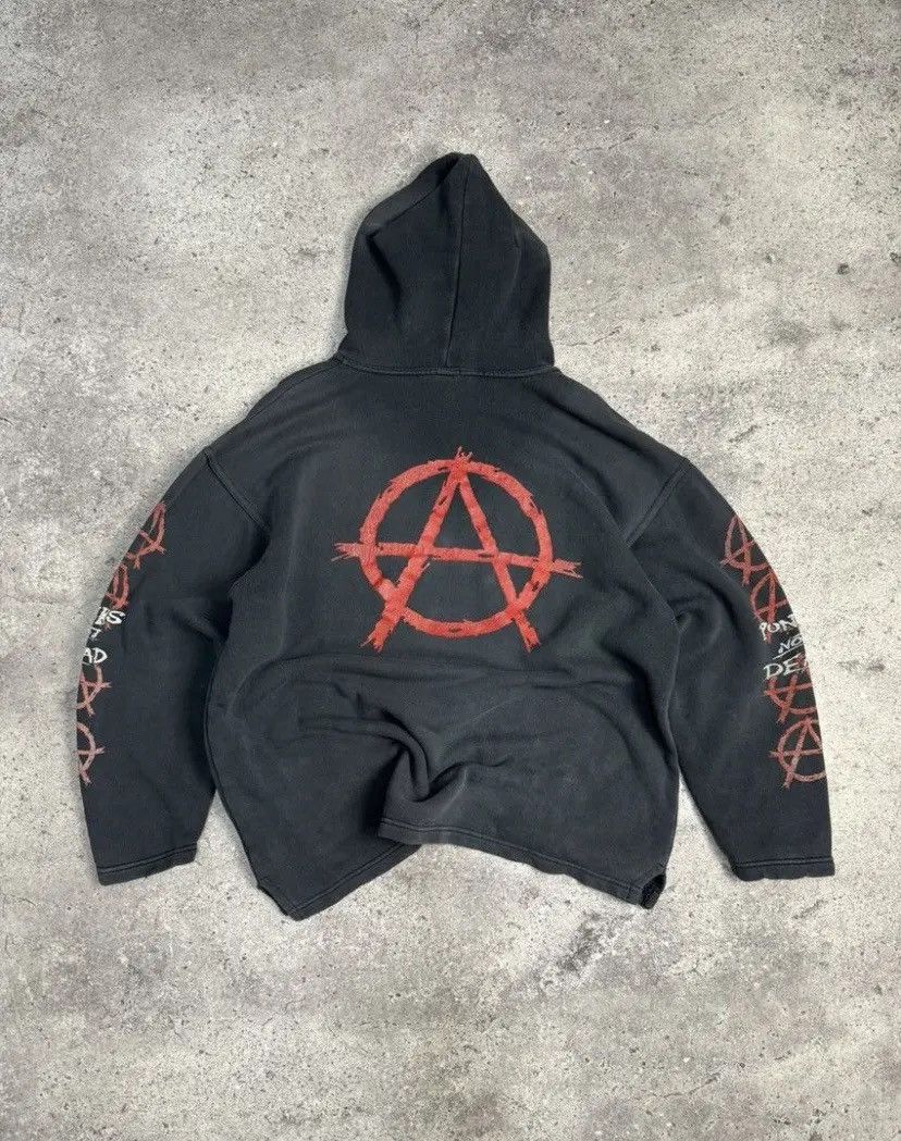 Band Tees × Ghost Supply × Vintage Very Rare Anarchy Punks Not Dead Merch Faded Hoodie Size US L / EU 52-54 / 3 - 13 Thumbnail