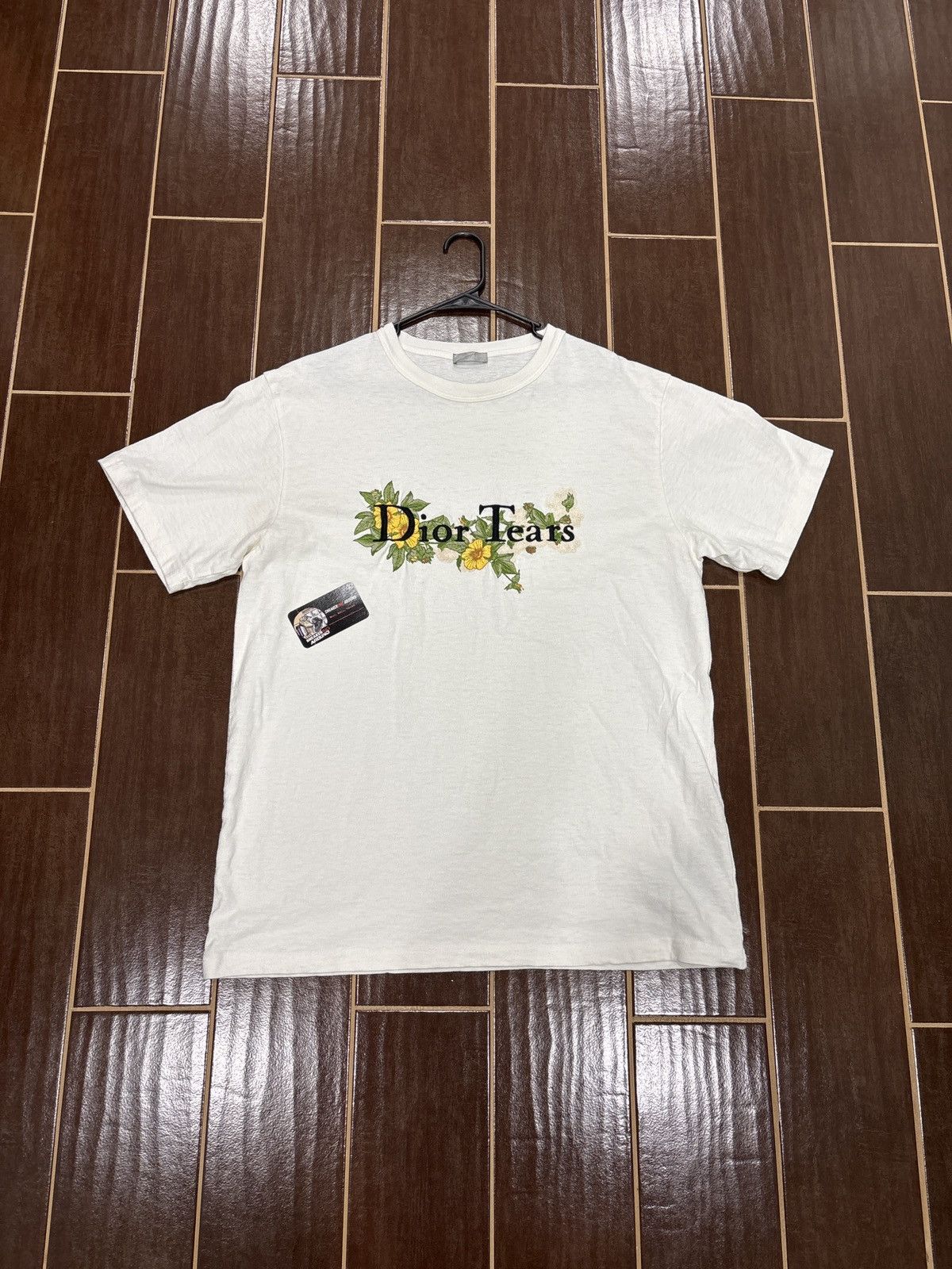 USED Dior x DenimTears Dior Tears Logo Floral Tee SZ XL