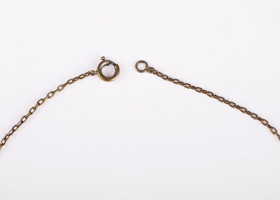 Designer Art Deco Brass and Blue Paste Drop Necklace Size ONE SIZE - 6 Thumbnail