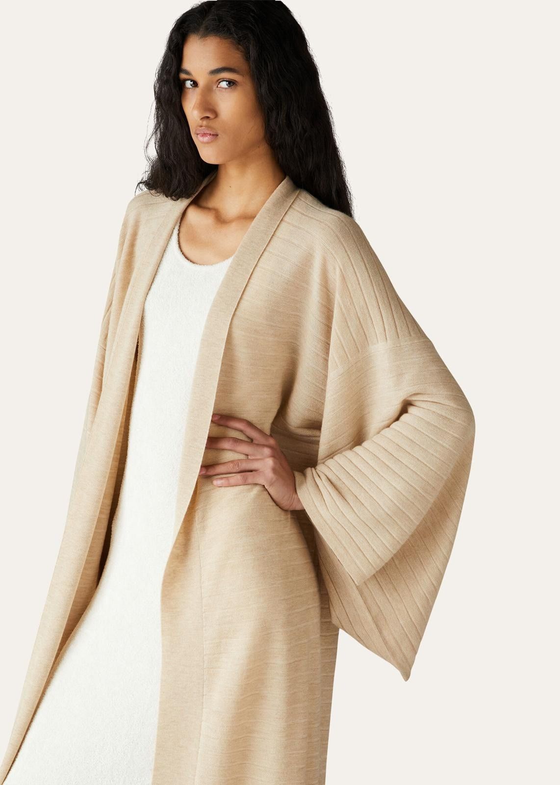 Loro Piana o1srvl11e1124 Cocooning Long Cardigan in Beige Size L / US 10 / IT 46 - 2 Thumbnail