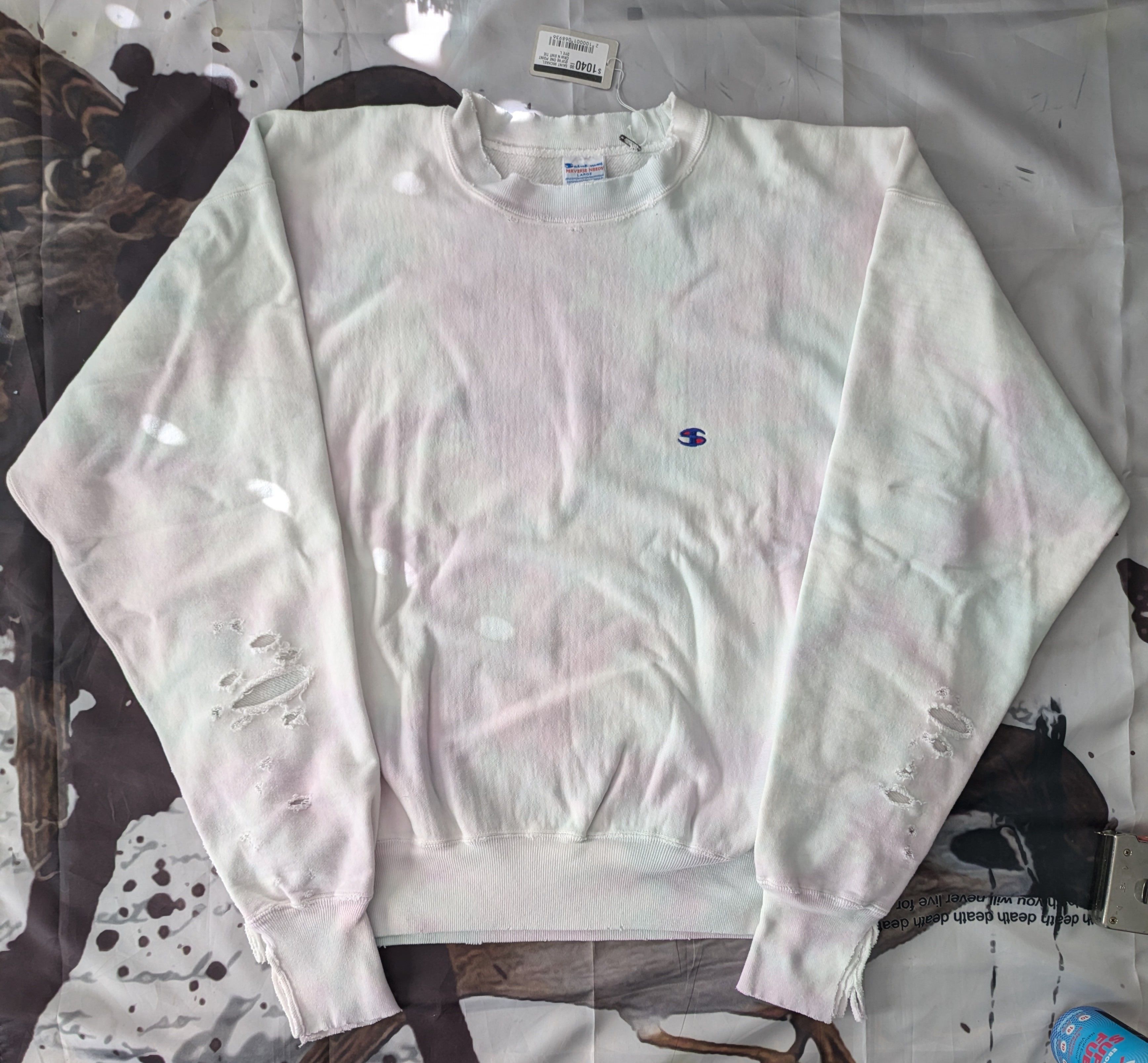 Saint Michael Destroyed Tie-Dye PionCham Sweatshirt Size US L / EU 52-54 / 3 - 1 Thumbnail