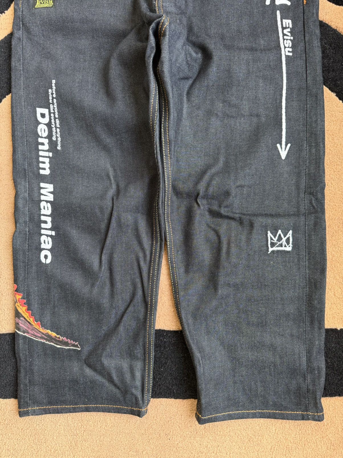 Evisu × Vintage EVISU dinosaur embroidery daicock style jeans！size：32x22 Size US 32 / EU 48 - 8 Thumbnail