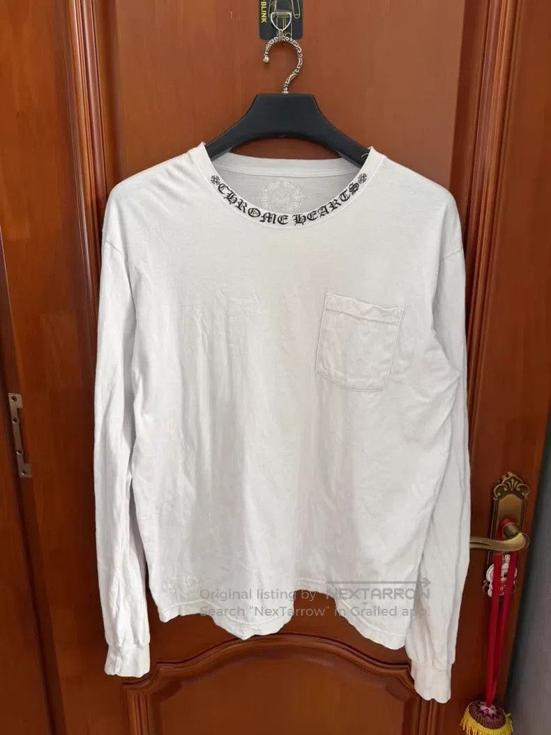 Chrome Hearts CHROME HEARTS Size L White long sleeve neckline logo Size US L / EU 52-54 / 3 - 1 Thumbnail