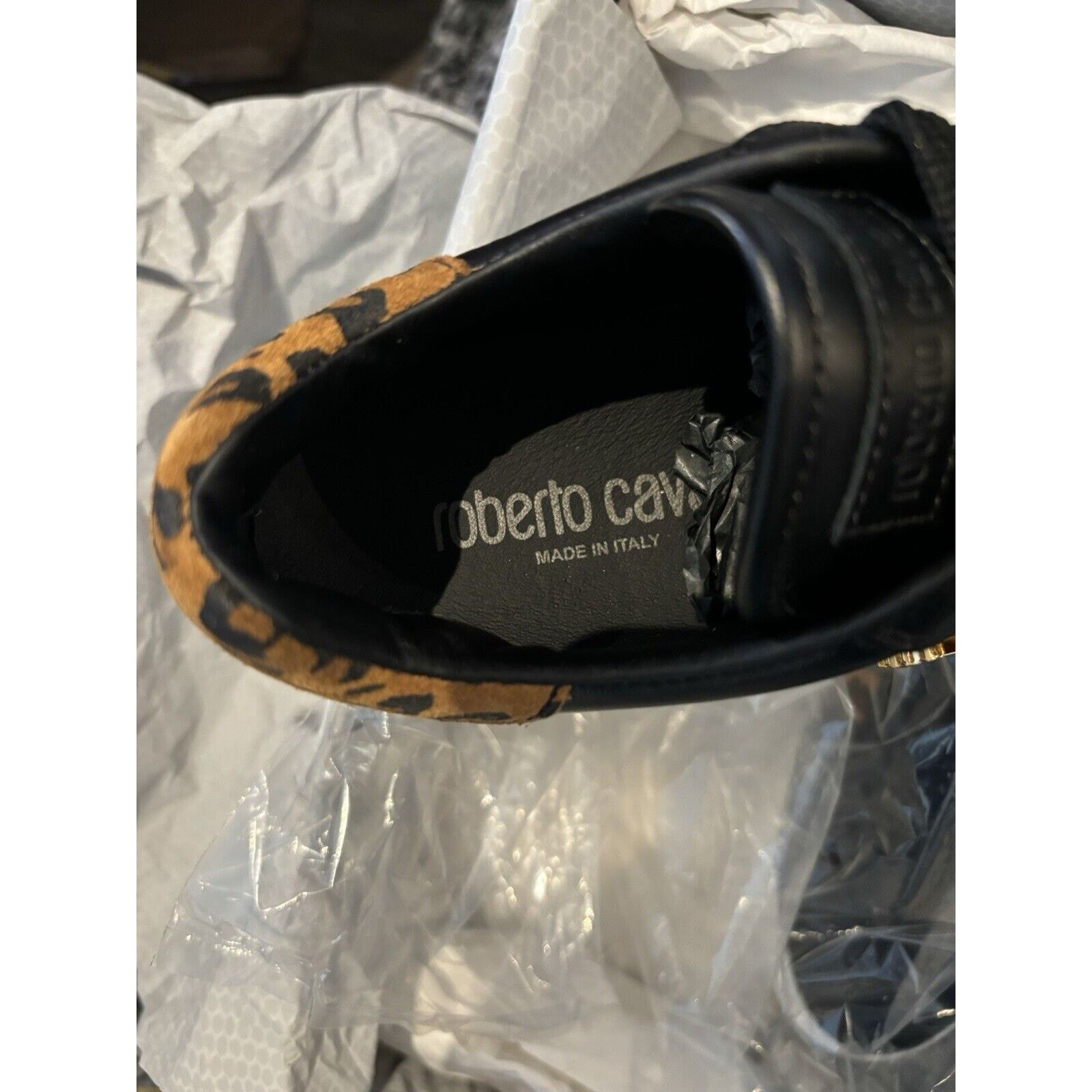 Cavalli Class × Just Cavalli × Roberto Cavalli Roberto Cavalli Leopard Print Black Low Sneaker 5.5 NIB $500 Size US 5.5 / IT 35.5 - 19 Thumbnail