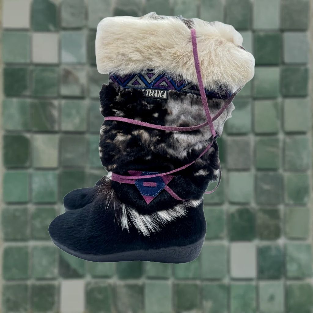 Vintage VINTAGE Tecnica Boot Women Shoe Size 6 Black Veruska Goat Hair Wedge Snow Boot 36/6 US Size US 6 / IT 36 - 1 Thumbnail