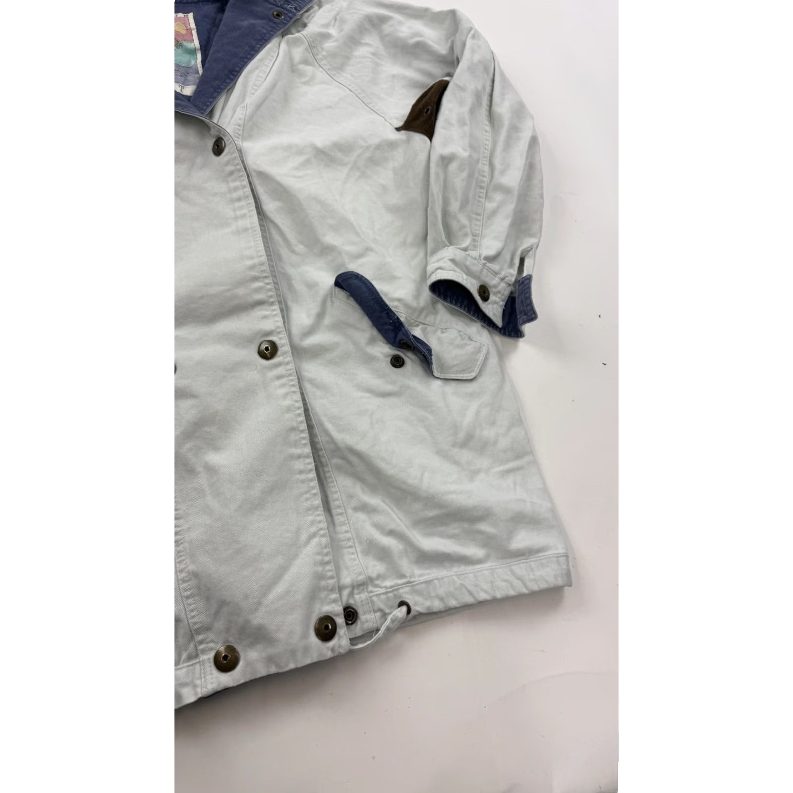 Vintage VINTAGE Save The Earth Jacket Mens Small Gray Blue Hooded Canvas Parka Snap 90s Size US S / EU 44-46 / 1 - 3 Thumbnail