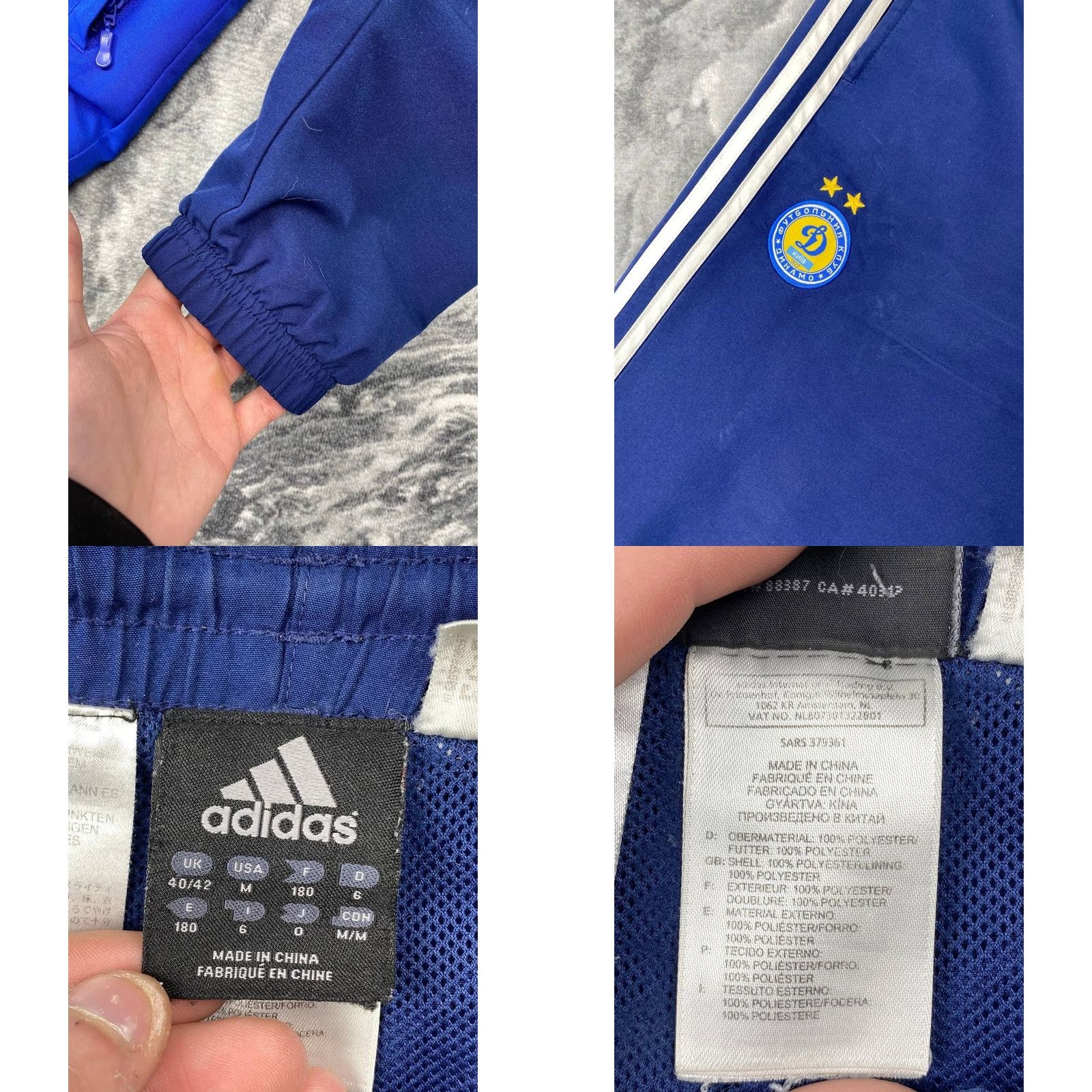 Adidas VINTAGE adidas Dynamo Kyiv Tracksuit Jacket And Pants Men Size M Blue Size 40R - 10 Thumbnail