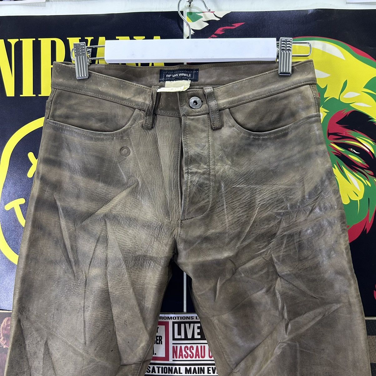 Genuine Leather Vintage Rip Van Winkle Flare Leather Pant Size US 28 / EU 44 - 2 Thumbnail