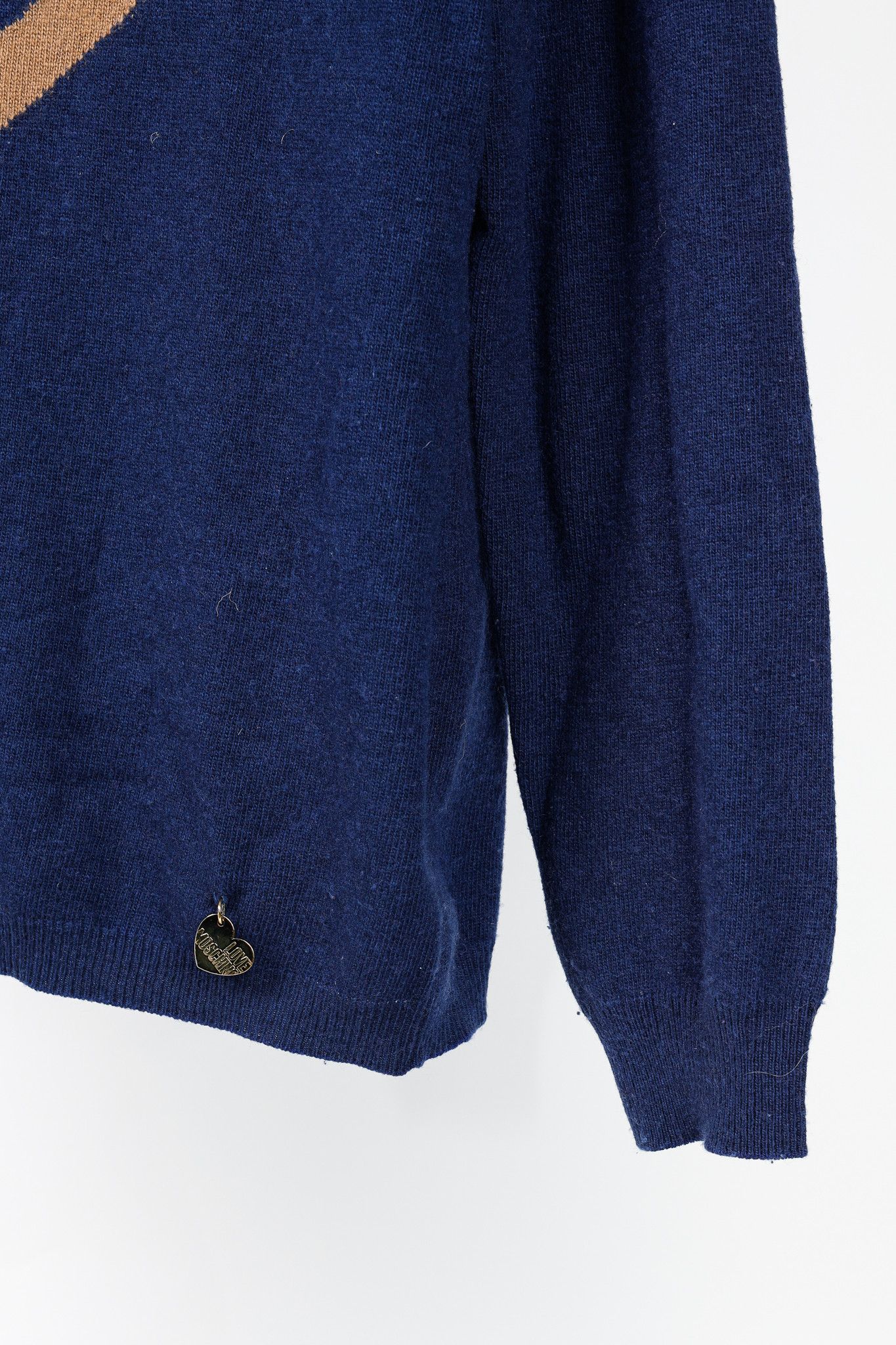 Love Moschino Love Moschino Dark-Blue Wool-Blend Heart Sweater Size M / US 6-8 / IT 42-44 - 6 Thumbnail