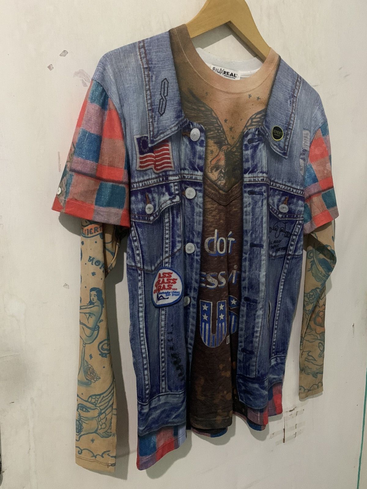 Hysteric Glamour × If Six Was Nine × Le Grande Bleu (L.G.B.) Japanese tattoo t-shirt Paul Gaultier style Size US M / EU 48-50 / 2 - 2 Thumbnail
