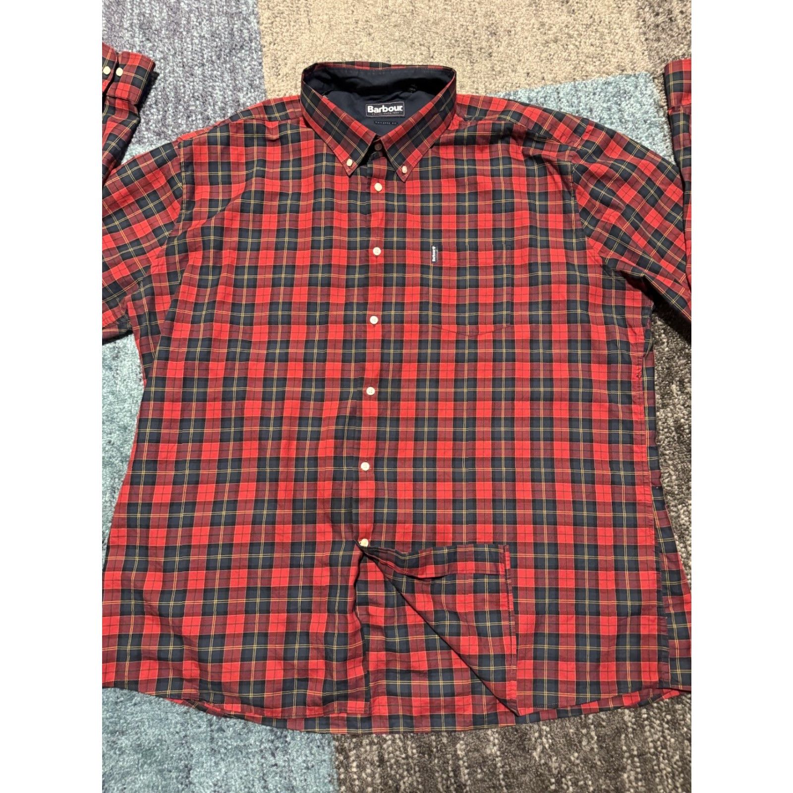 Barbour Barbour Shirt Mens Flannel Plaid Button Up 3XL Multicolor Tailored Fit Long Sleeve Button-Down Collar Pockets Dress Shirt Regular Mens Size US XXL / EU 58 / 5 - 4 Thumbnail