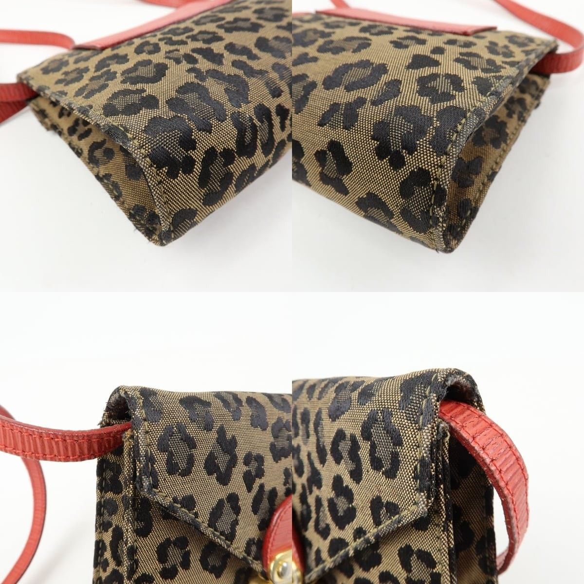 Fendi Fendi Leopard Canvas & Leather Crossbody Bag Brown Size ONE SIZE - 5 Thumbnail
