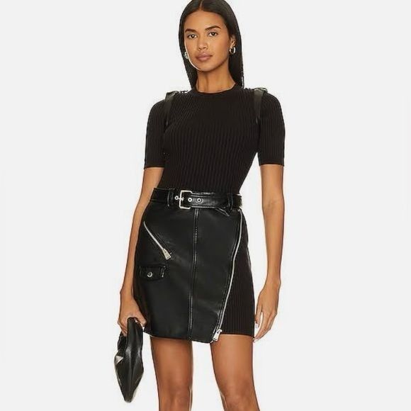 image of Jonathan Simkhai Simkhai Anisa Belted Mini Dress In Black, Women's (Size Medium)