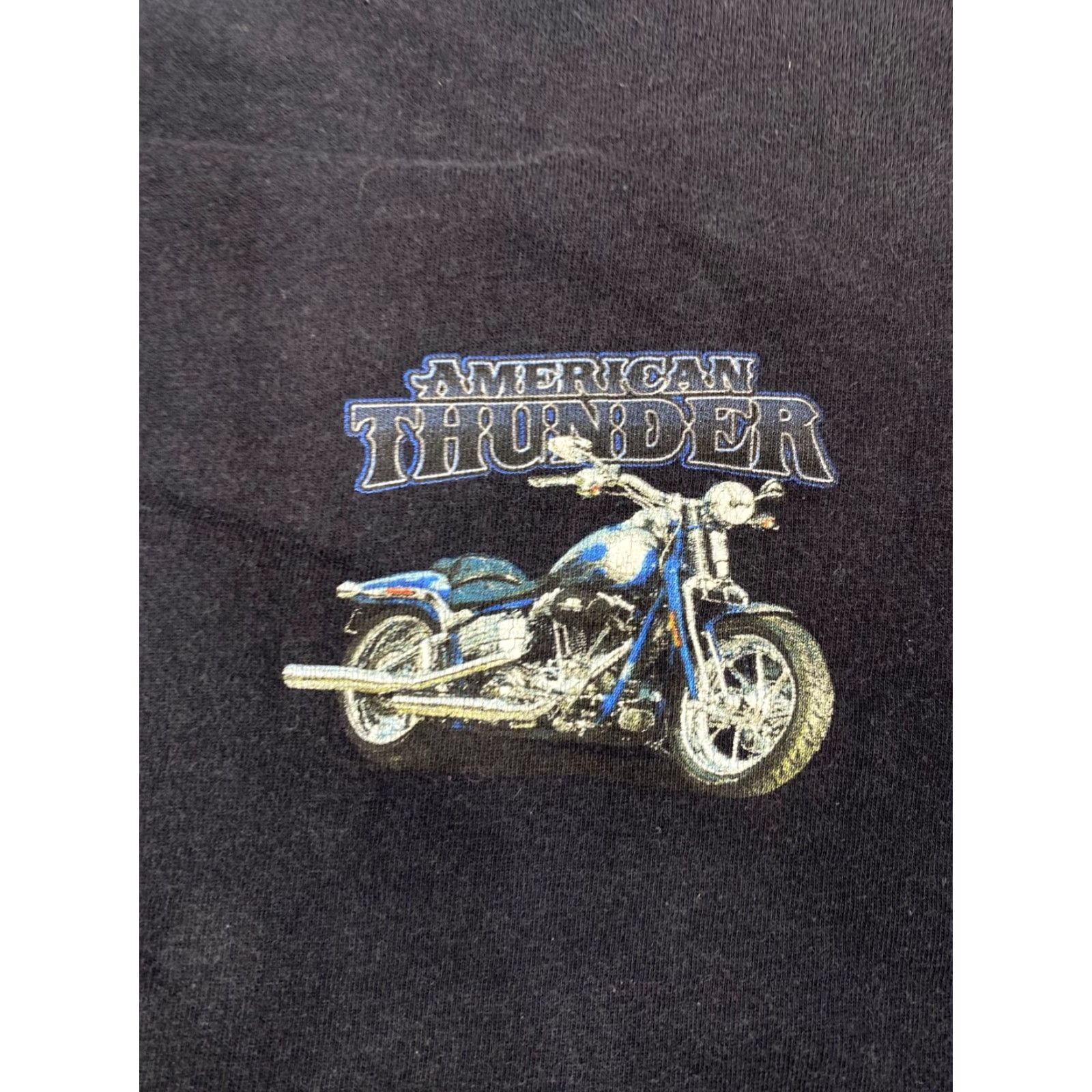 Vintage Newport Blue Men’s XXL Black T Shirt Motorcycle American Thunder Biker #2537 Size US XXL / EU 58 / 5 - 2 Thumbnail