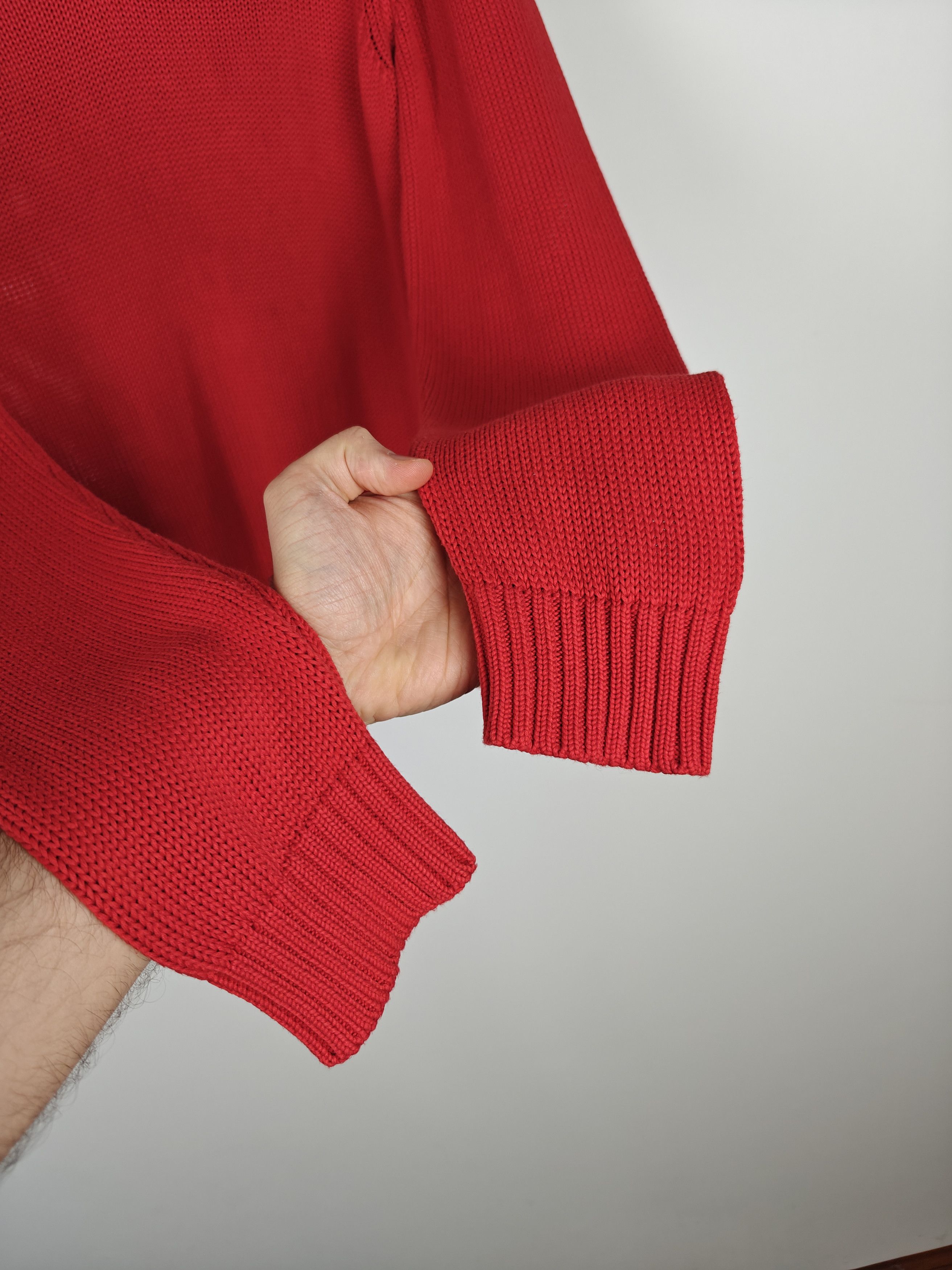 Armani Armani Jeans Sweater Knit VTG Pullover V-Neck Red size M Size US M / EU 48-50 / 2 - 7 Thumbnail