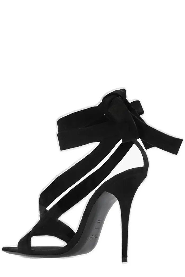 Saint Laurent Paris o1bcso1str1124 Deva Sandals In Suede in Black Size US 7.5 / IT 37.5 - 2 Thumbnail