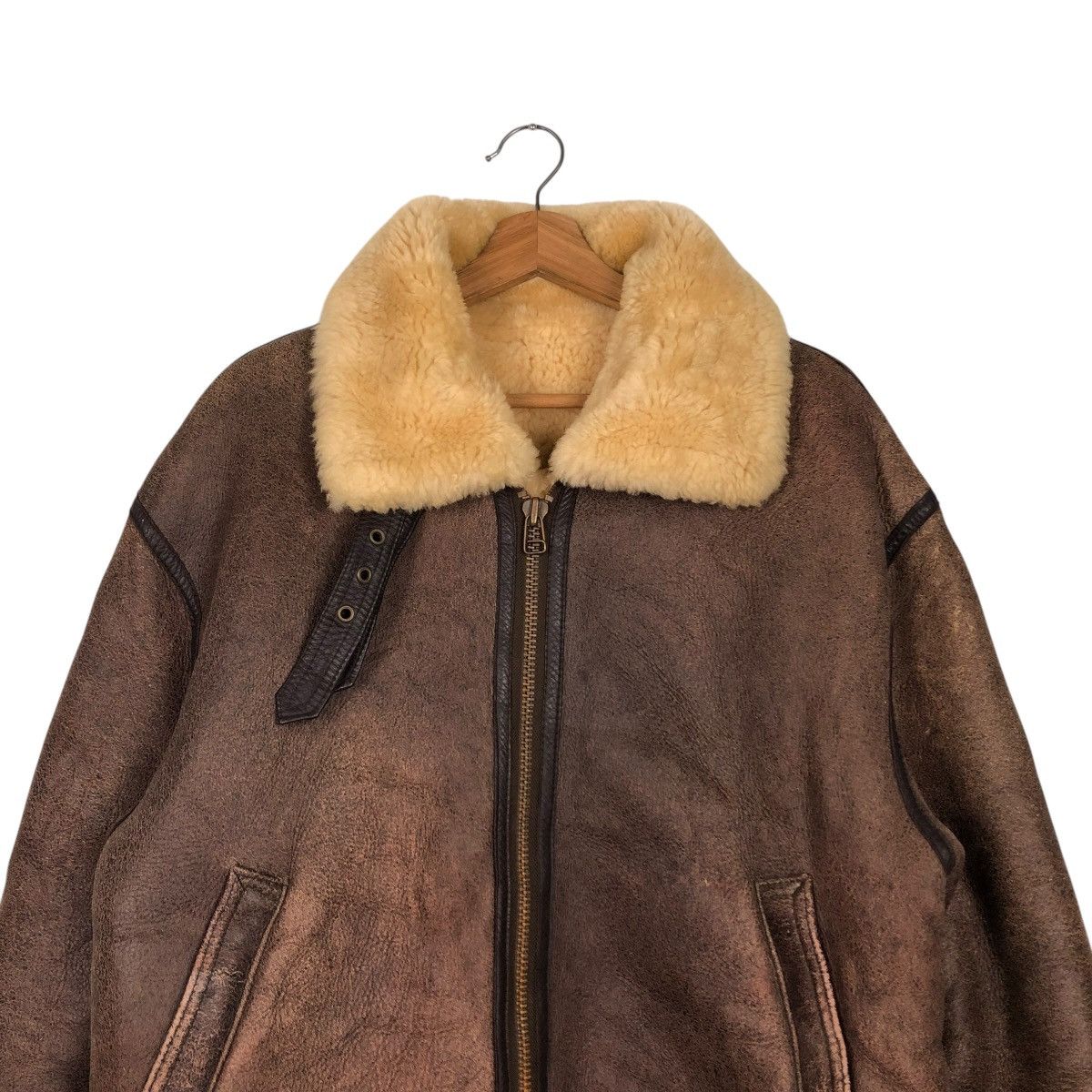 Vintage 🔥VINTAGE GENUINE LEATHER SHEARLING B-3 JACKET AIR FORCE Size US L / EU 52-54 / 3 - 5 Thumbnail