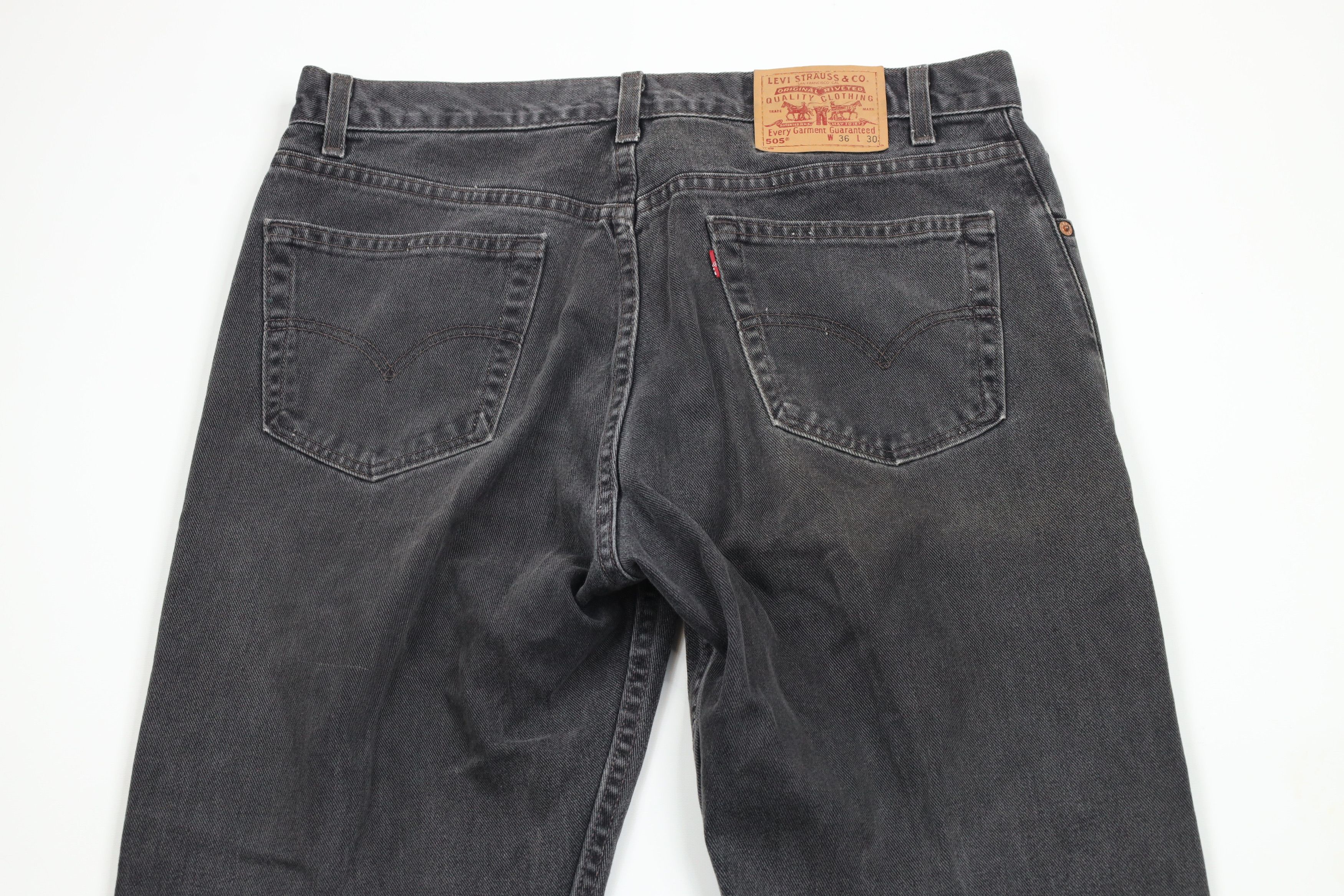 Levi's × Vintage Vintage Y2K 2001 Levis 505 Fit Straight Leg Jeans Black USA Size US 36 / EU 52 - 9 Thumbnail
