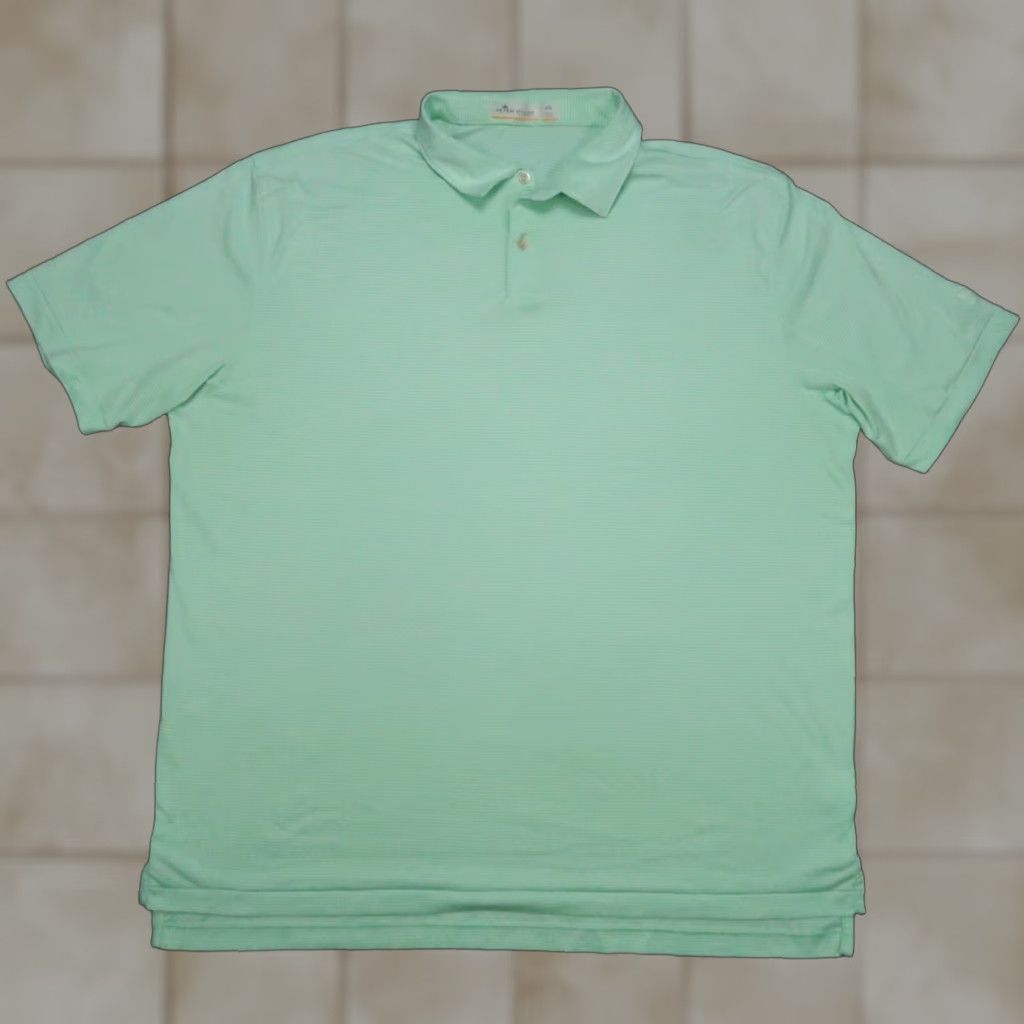 Peter Millar Shirt Mens XXL Green Featherweight Polo Short Sleeve Lightweight Lightweight Breathable UV Protection Golf Polo Shirt Mens