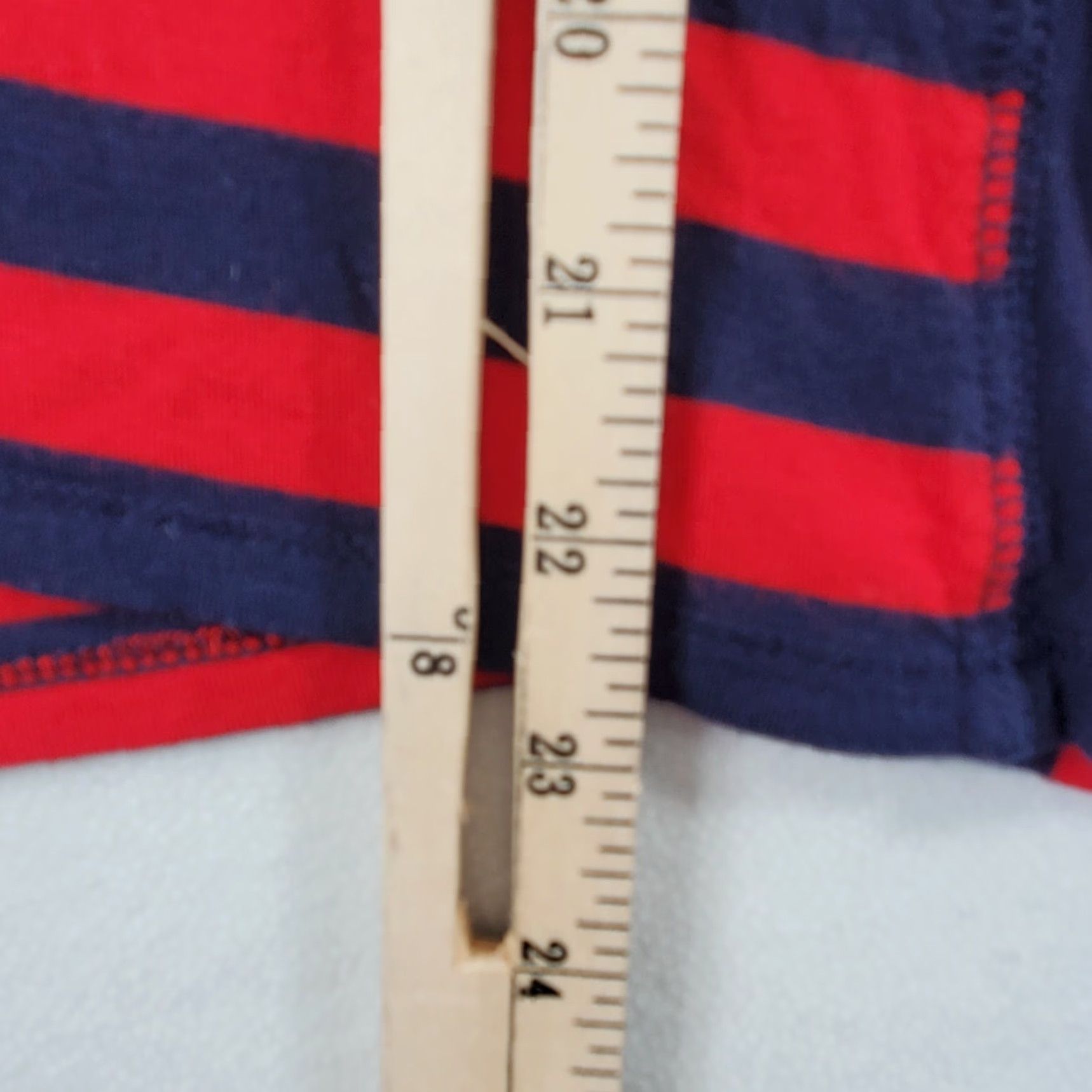 Express Express Shirt Womens XS Navy Blue And Red Striped Short Sleeve Stretch Nice Size XS / US 0-2 / IT 36-38 - 6 Thumbnail