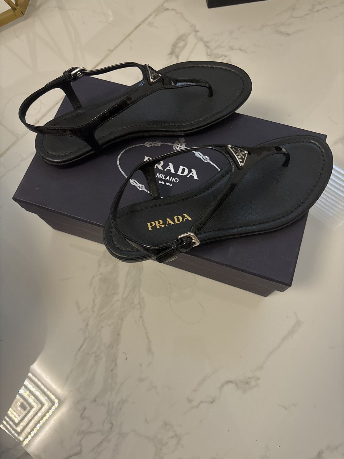 Prada black prada sandals Size US 7.5 / IT 37.5 - 4 Thumbnail