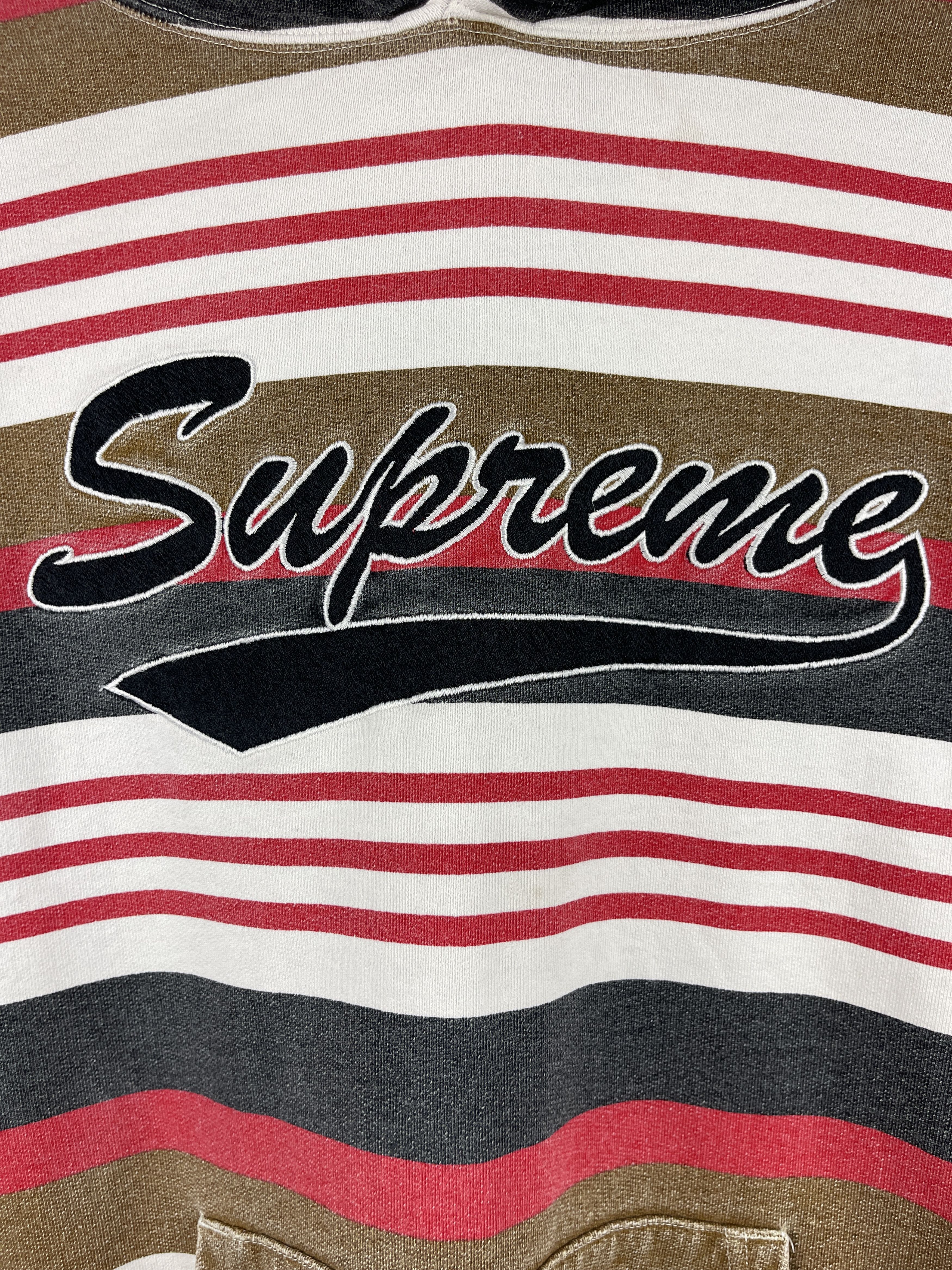 Supreme Supreme SS18 Striped Red Hoodie Size US M / EU 48-50 / 2 - 3 Thumbnail