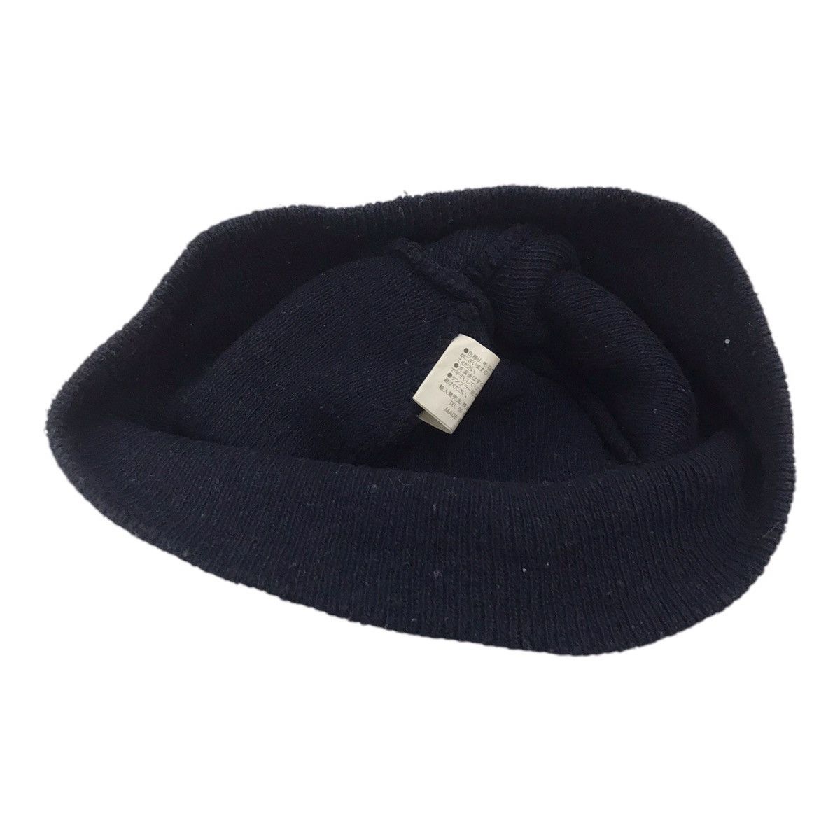 Japanese Brand Skull Distress Dark Blue Beanie Size ONE SIZE - 4 Thumbnail