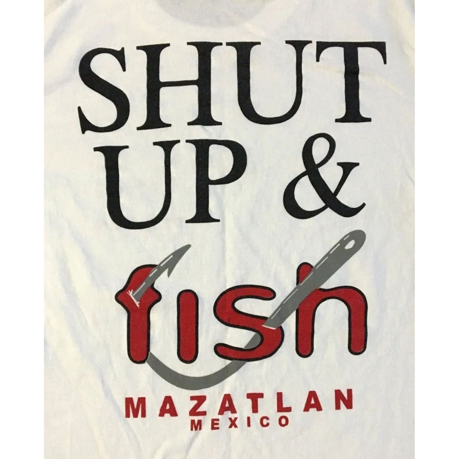 Vintage VINTAGE Mexico Shut Up & Fish Faded Shirt S M White 80s 90s Joke Humor Fishing Grunge T-Shirt Mens Size US S / EU 44-46 / 1 - 3 Thumbnail