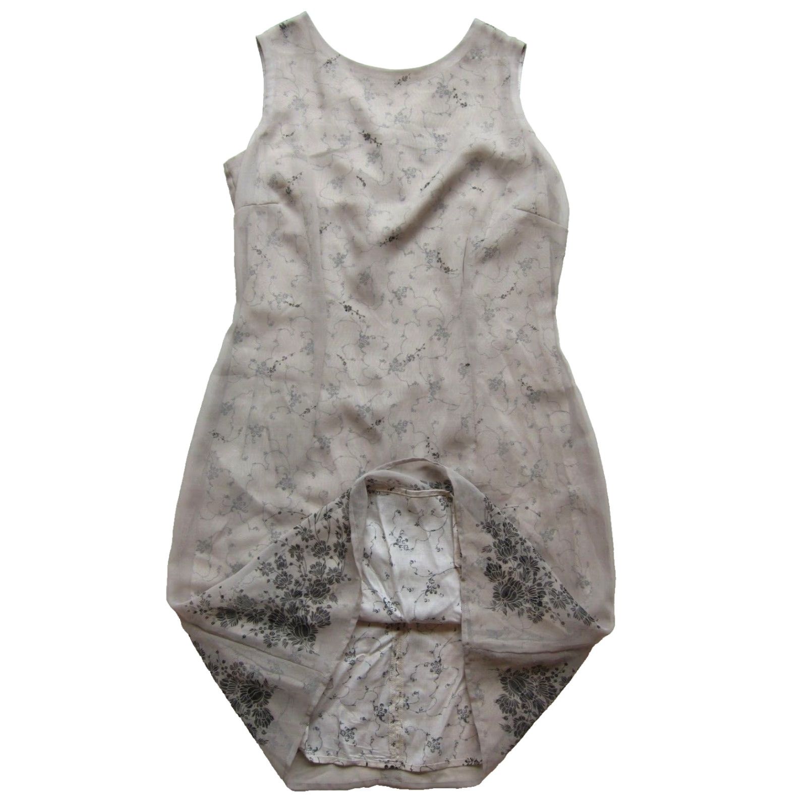 Vintage VINTAGE Hillard & Hanson Ivory Black Lined Lace Floral Sleeveless Tank Dress 4 Size S / US 4 / IT 40 - 7 Thumbnail