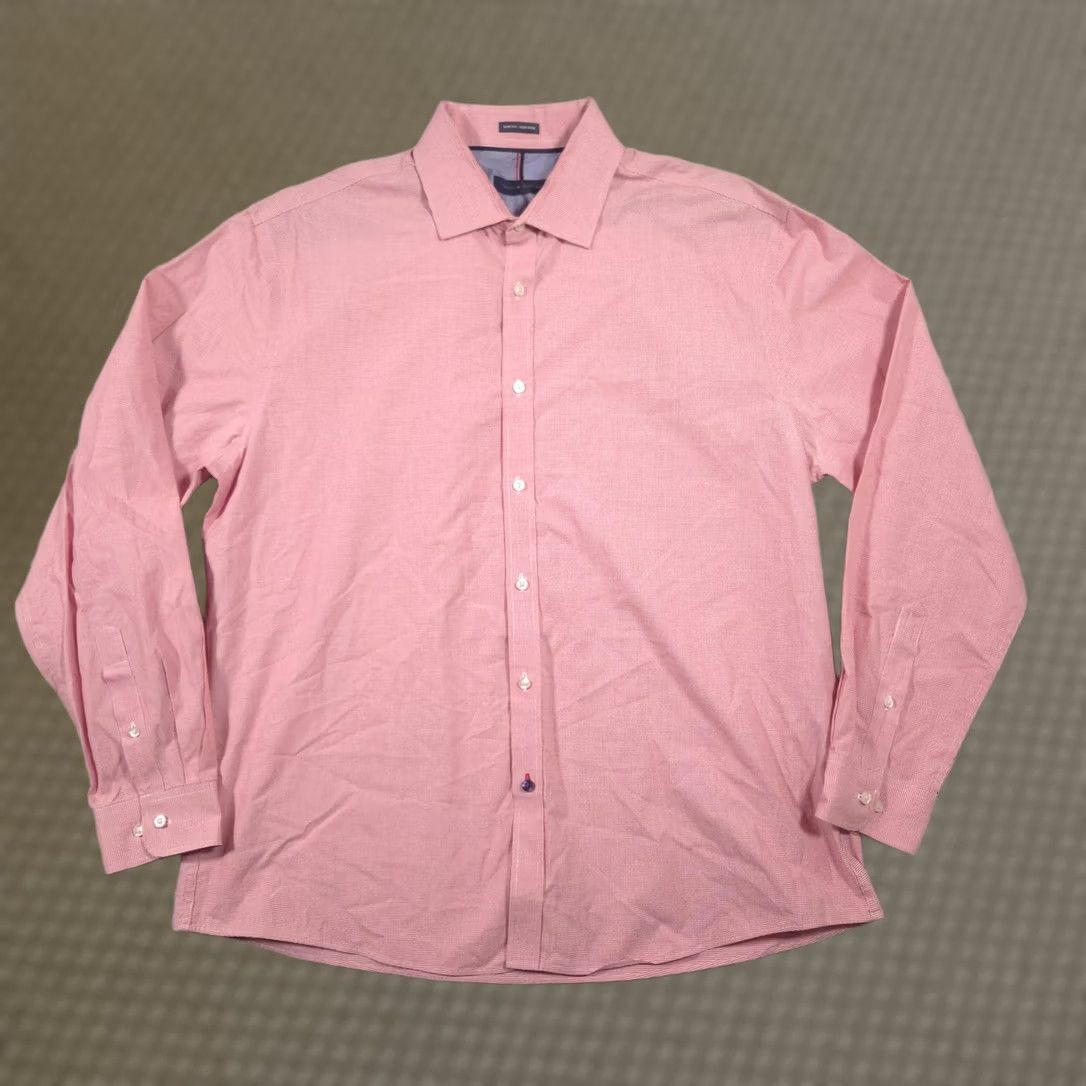 Tommy Hilfiger Tommy Hilfiger Dress Shirt Mens 17.5 34/35 Pink Slim Fit Non-Iron Long Sleeve Shirt Mens Pink Slim Fit Non-Iron Long Sleeve Dress Shirt Size 48R - 1 Thumbnail
