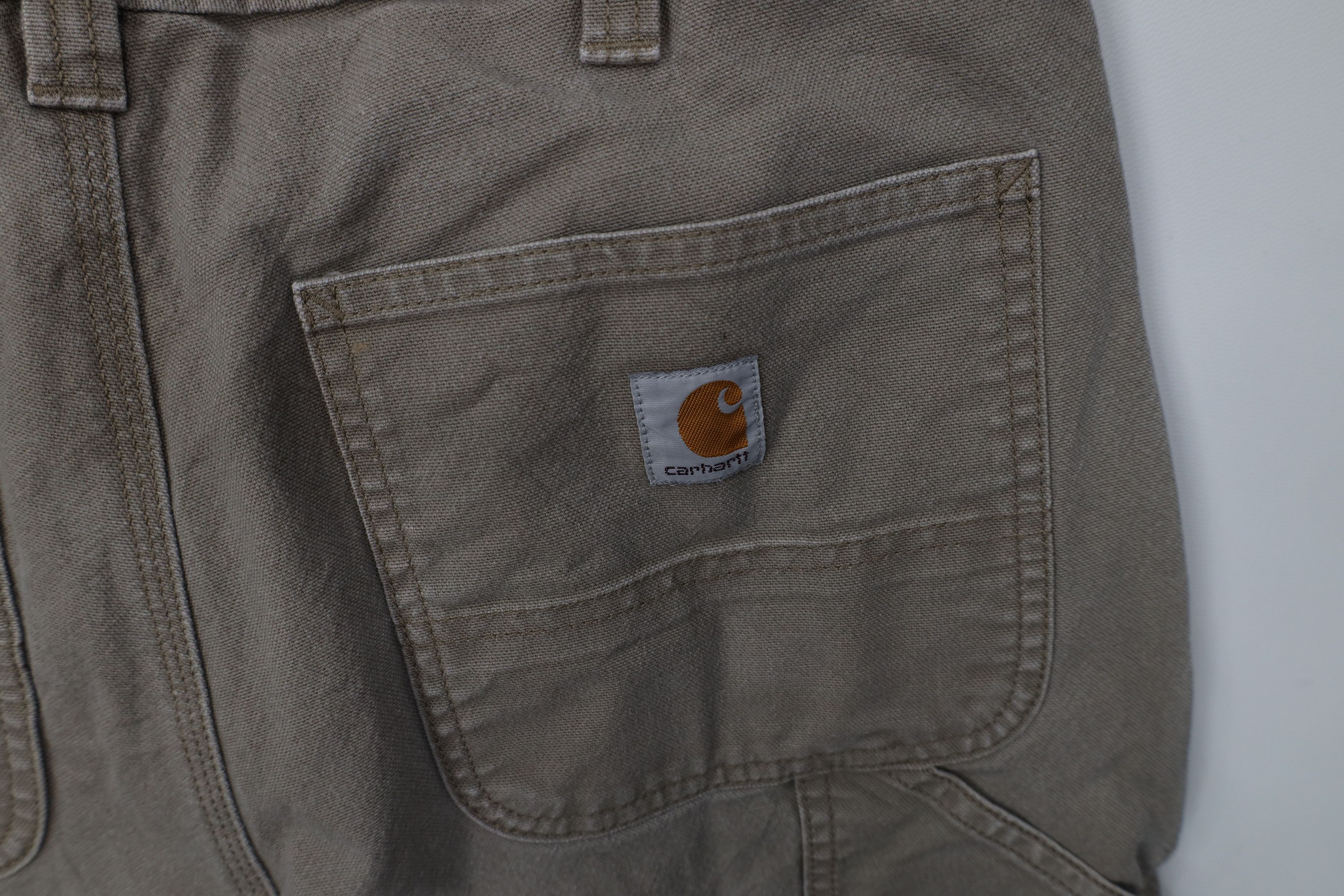 Carhartt Vintage Y2K Carhartt Wide Leg Dungaree Canvas Pants Beige Size US 33 - 15 Thumbnail