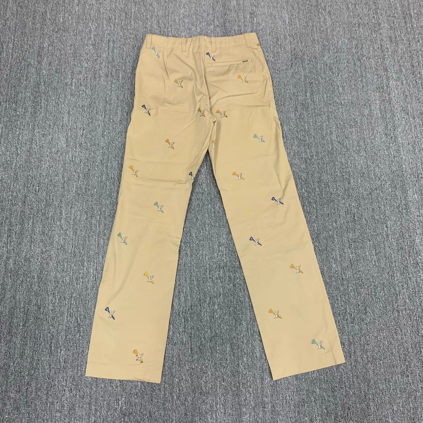 Louis Vuitton Lv Beige Pin Embroidered AO Print Chinos 46 98N Size US 30 / EU 46 - 2 Thumbnail