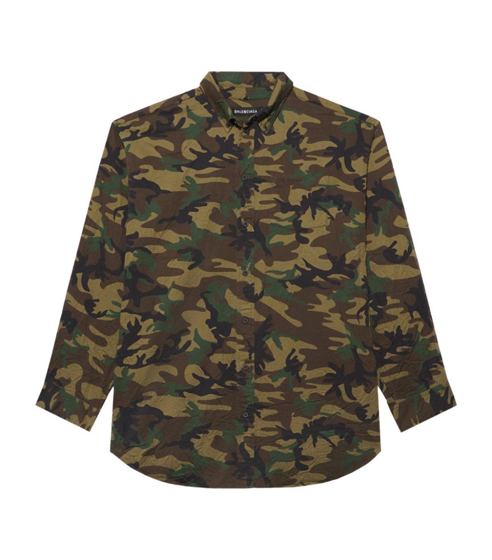 image of Balenciaga Fit Shirt In Camouflage, Men's (Size XS)
