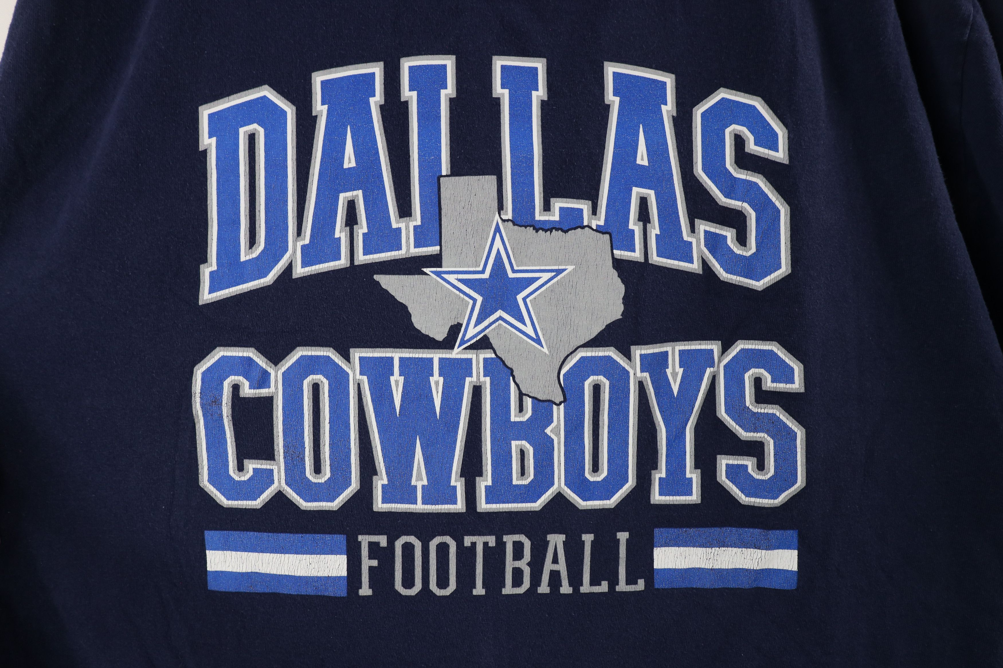 Vintage Vintage 90s Spell Out Dallas Cowboys Football T-Shirt Blue Size US XXL / EU 58 / 5 - 4 Thumbnail