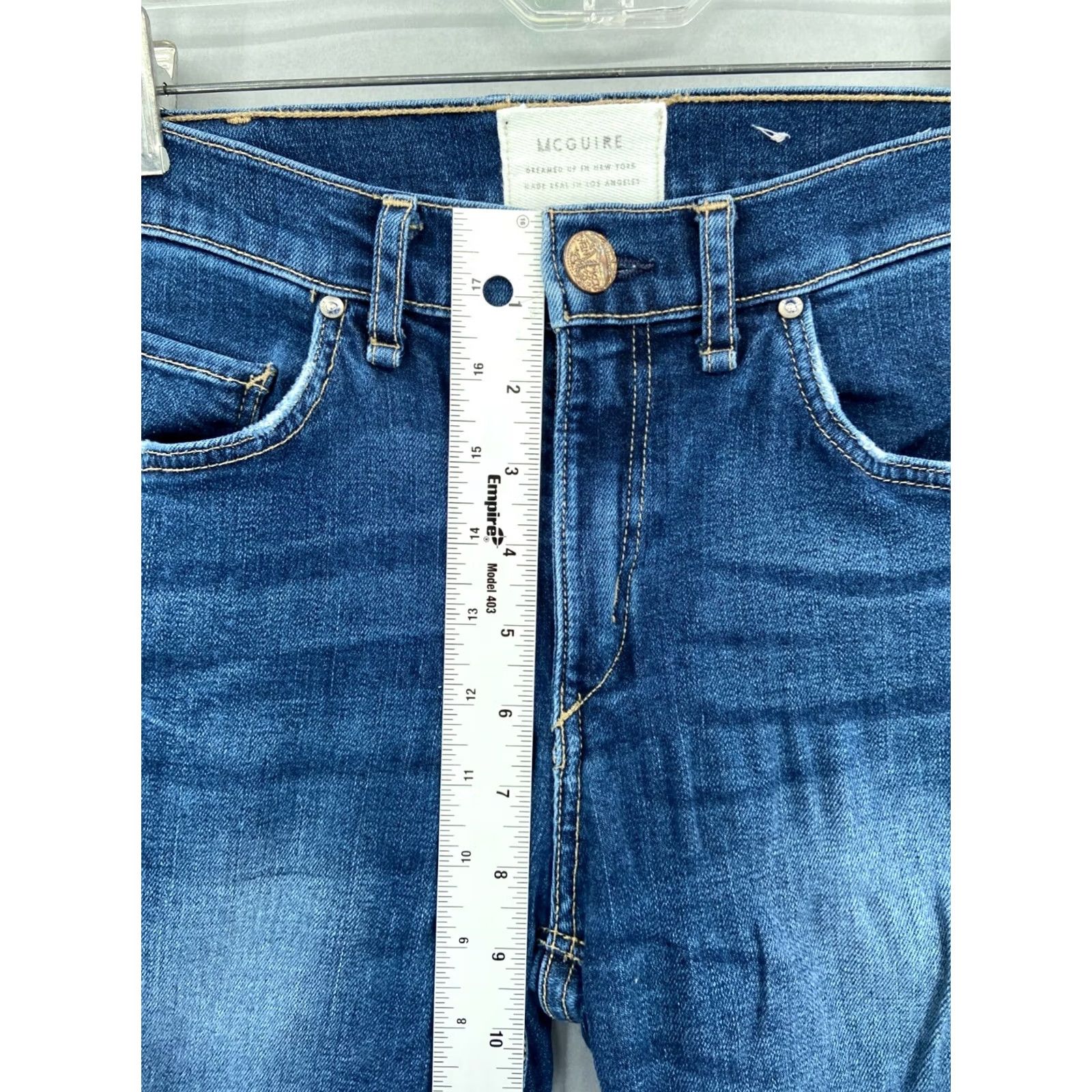 Vintage McGuire Jeans Womens Skinny High Waist Blue Medium Wash Stretch Newton 26 Size 26" / US 2 / IT 38 - 5 Thumbnail