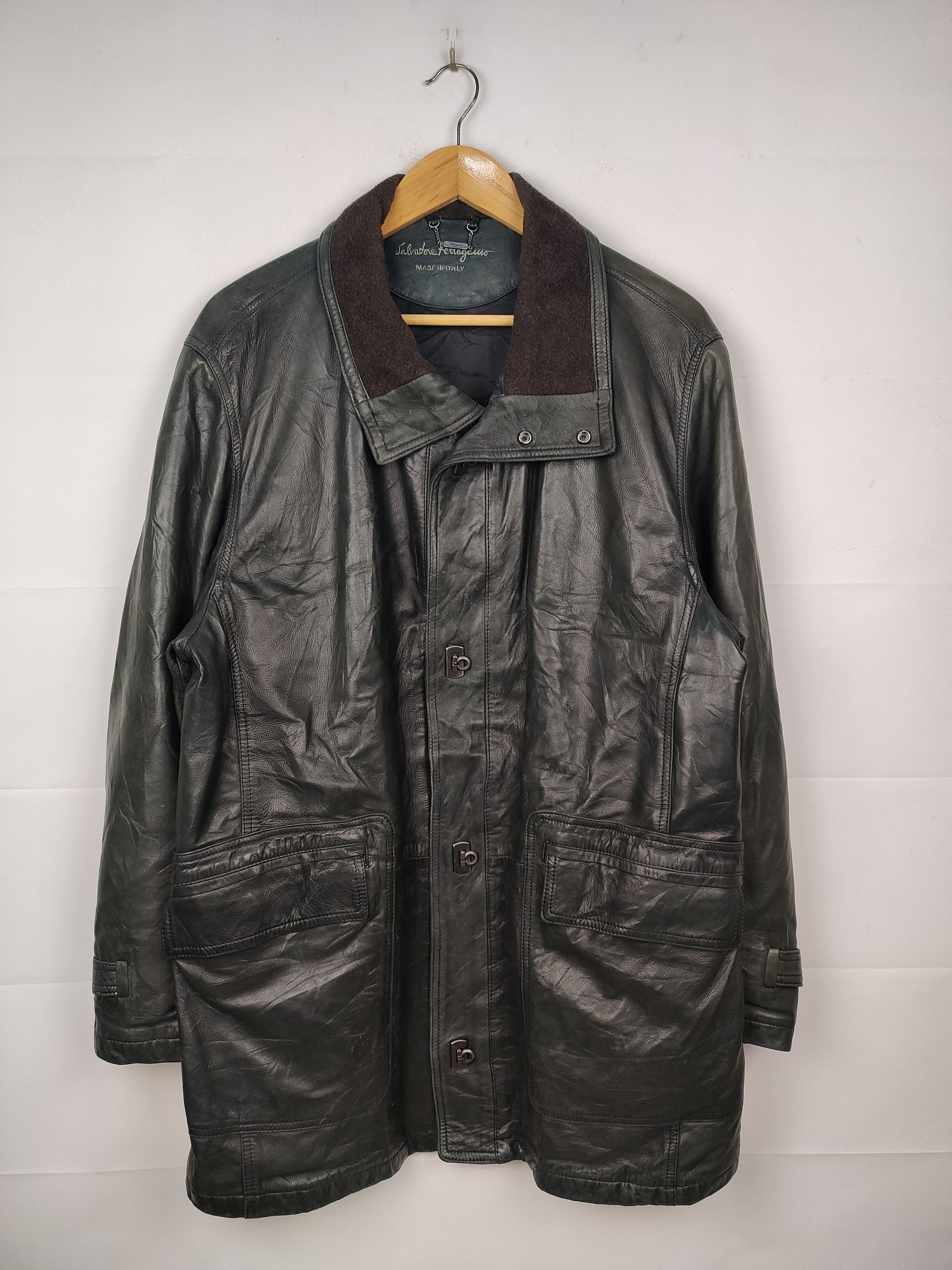 Salvatore Ferragamo vintage Salvatore Ferragamo leather coat Jacket Size US M / EU 48-50 / 2 - 1 Thumbnail